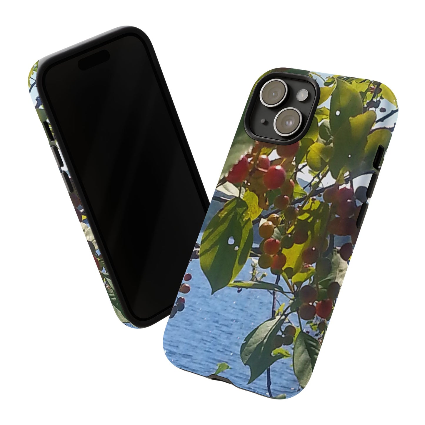 Phone Case - Nature-Inspired  - Vibrant Berry & Water Design