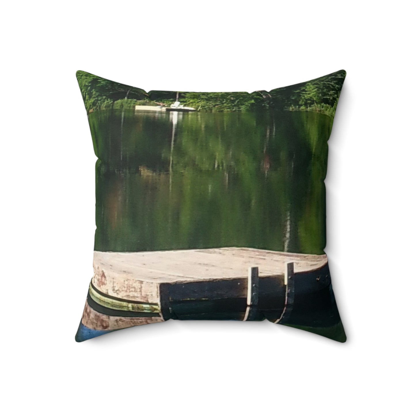 Nature-Inspired Decorative Square Pillow | Tranquil Water Reflection