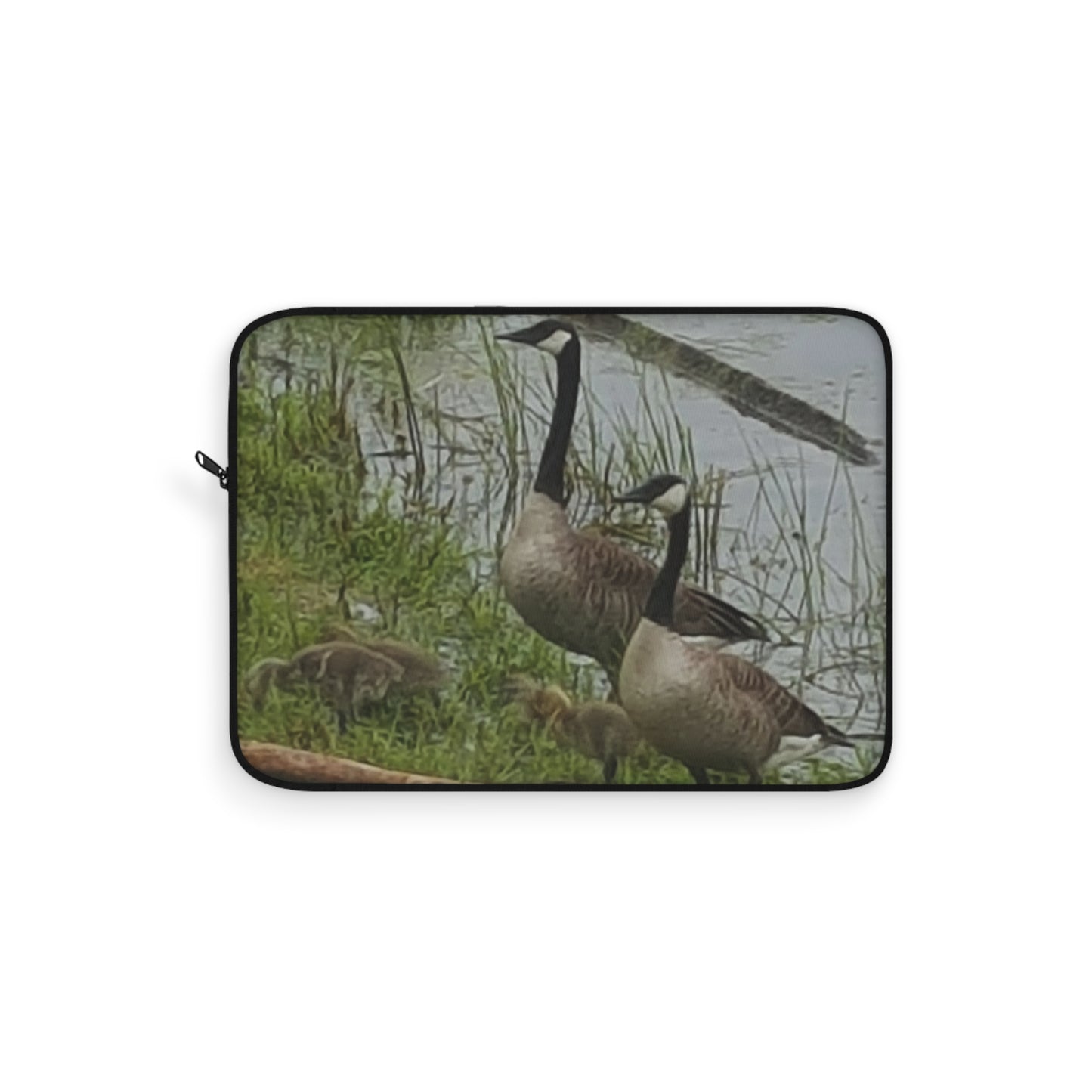 Laptop Sleeve - Nature-inspired Photo of a Geese Family