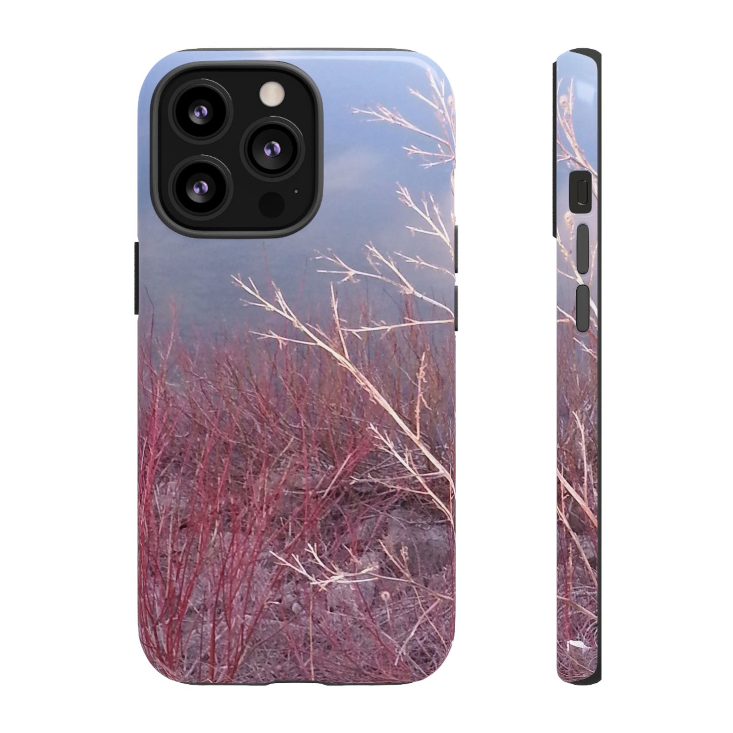 Phone Case - Nature-Inspired Winter Branches Coral Color