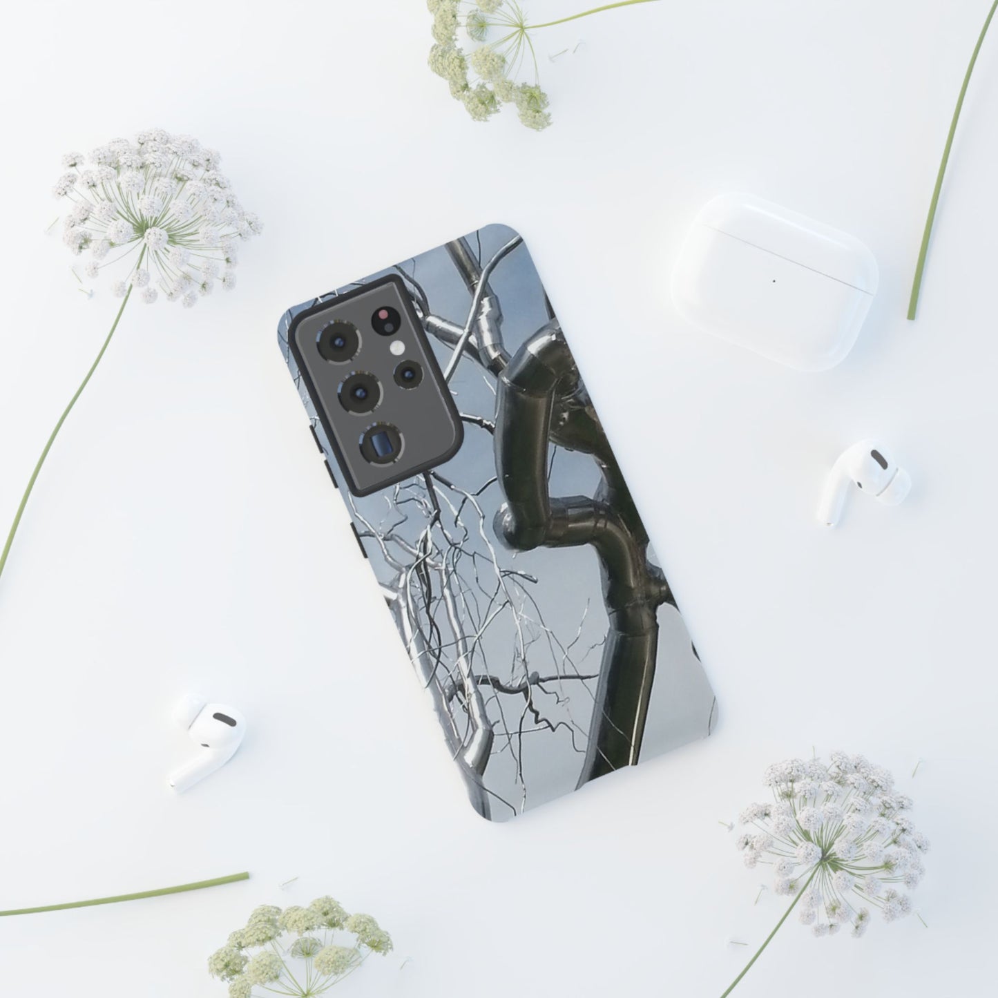 Phone Case - Durable Phone Protector with Bold Metal Nature-inspired Design