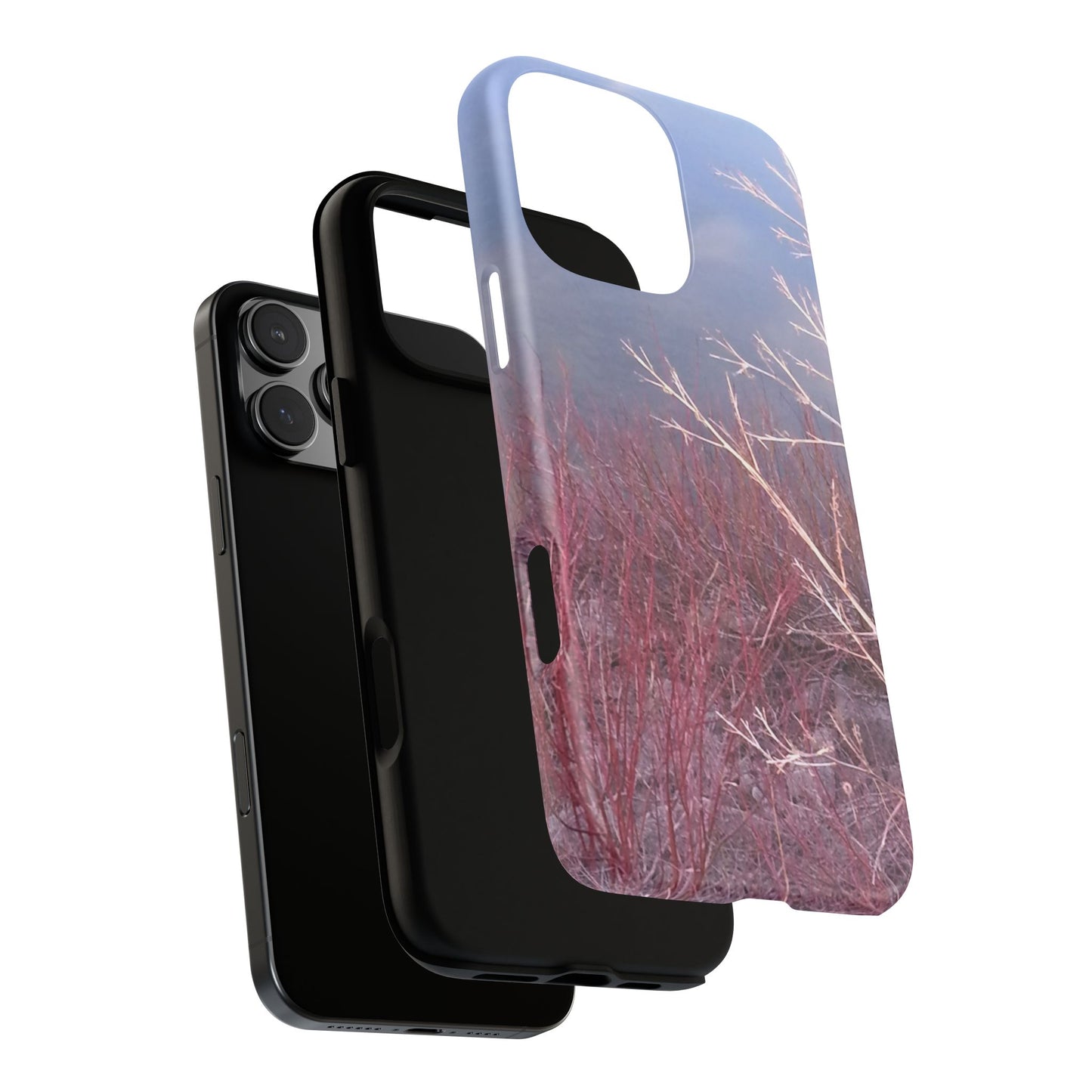 Phone Case - Nature-Inspired Winter Branches Coral Color