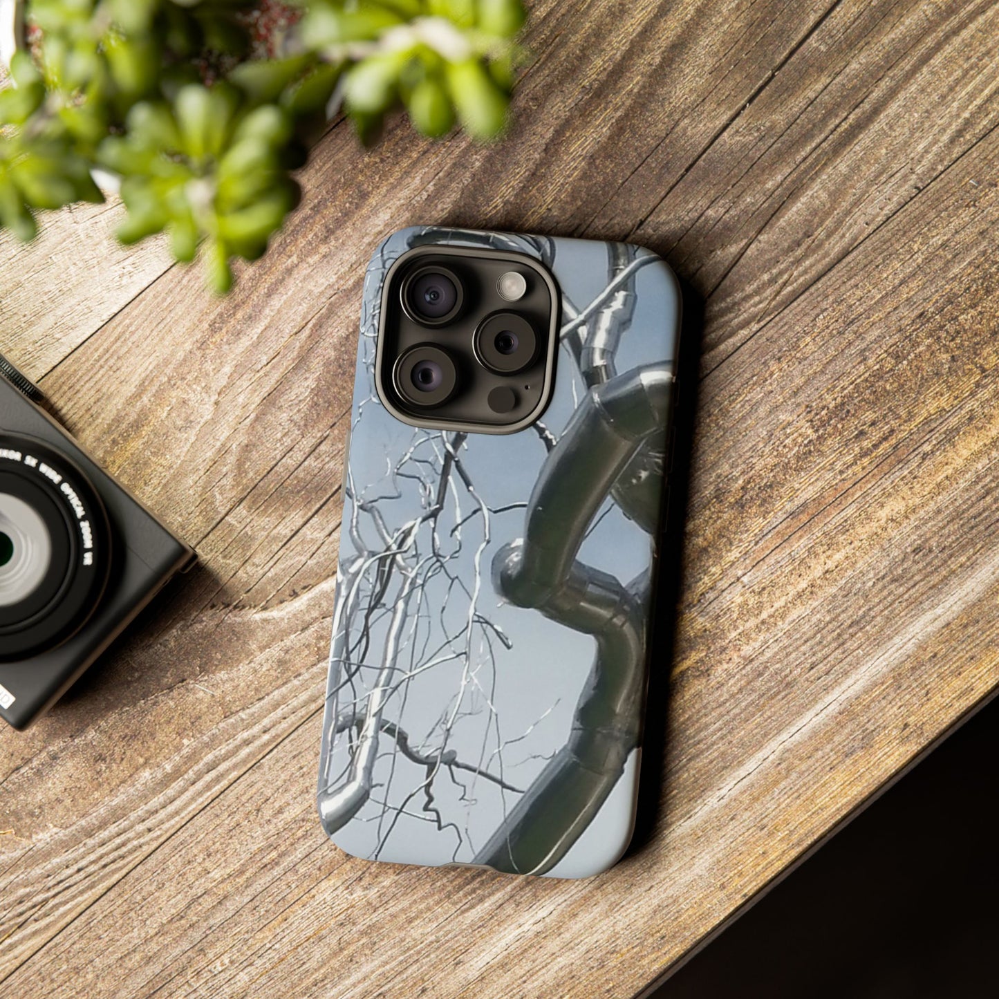 Phone Case - Durable Phone Protector with Bold Metal Nature-inspired Design