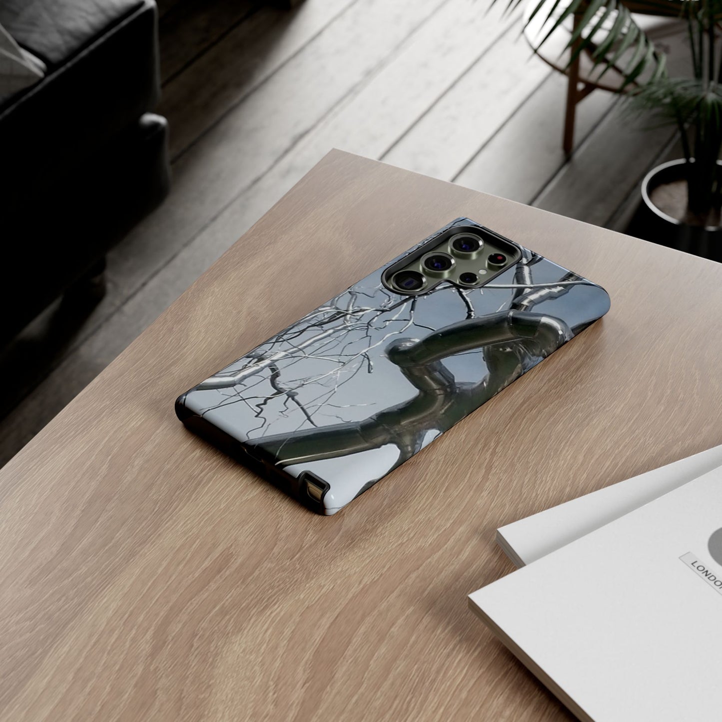 Phone Case - Durable Phone Protector with Bold Metal Nature-inspired Design