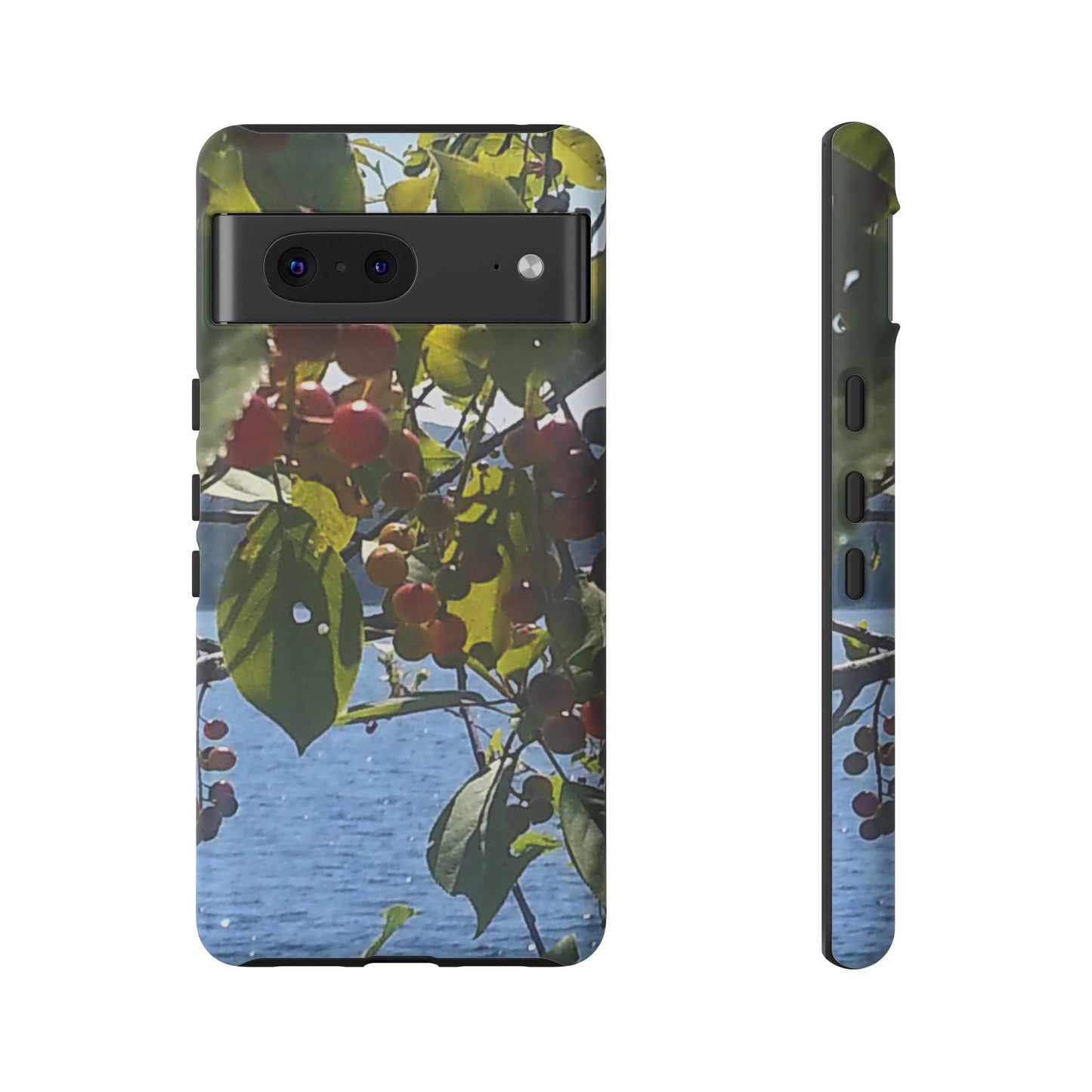 Phone Case - Nature-Inspired  - Vibrant Berry & Water Design