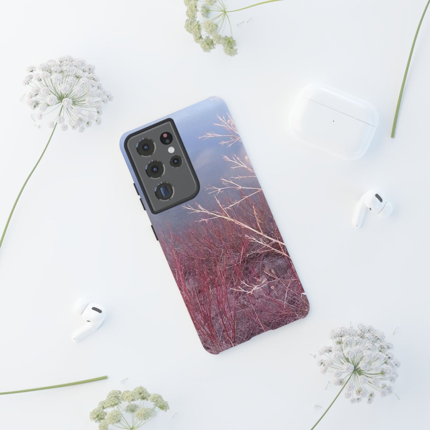 Phone Case - Nature-Inspired Winter Branches Coral Color