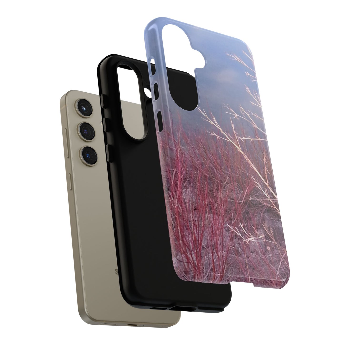 Phone Case - Nature-Inspired Winter Branches Coral Color