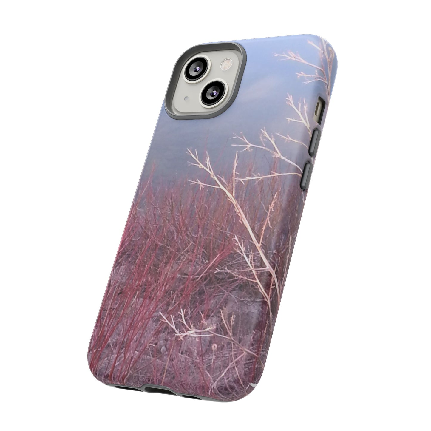 Phone Case - Nature-Inspired Winter Branches Coral Color