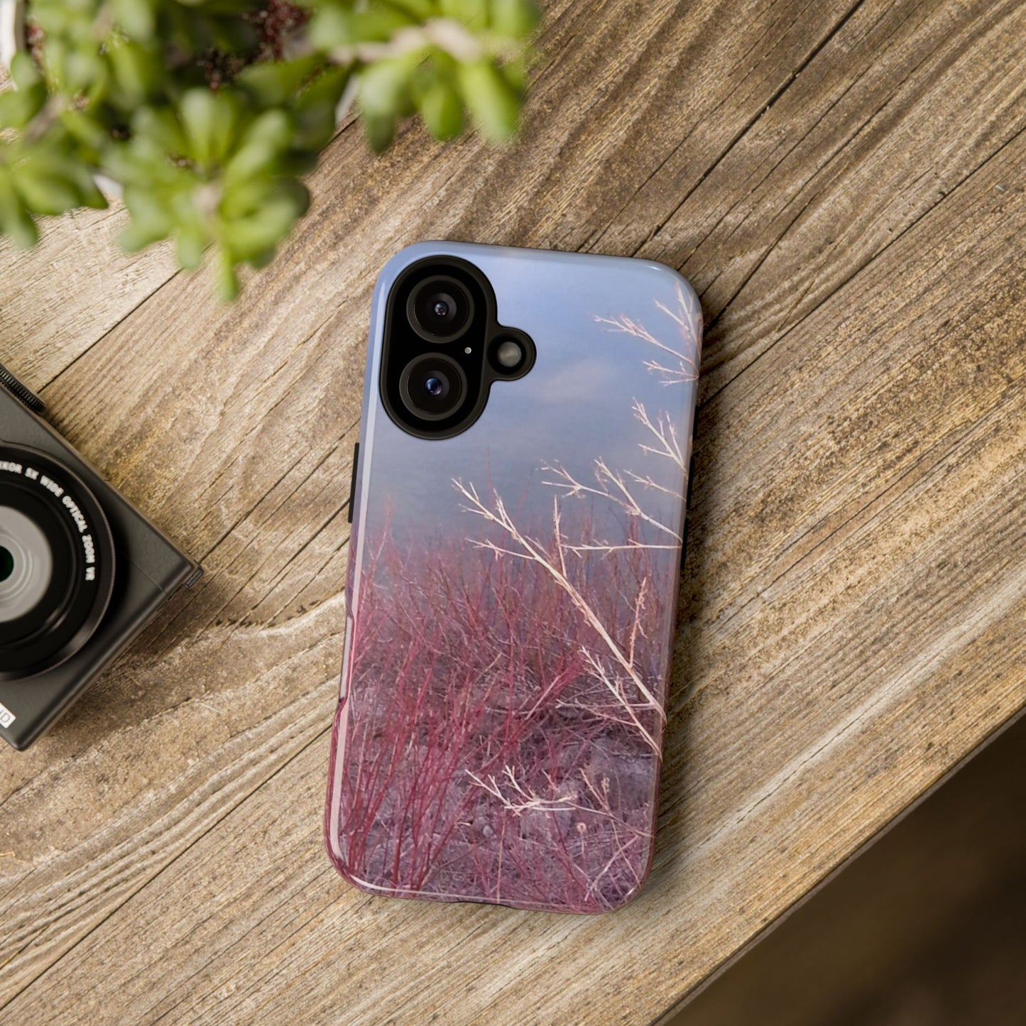 Phone Case - Nature-Inspired Winter Branches Coral Color