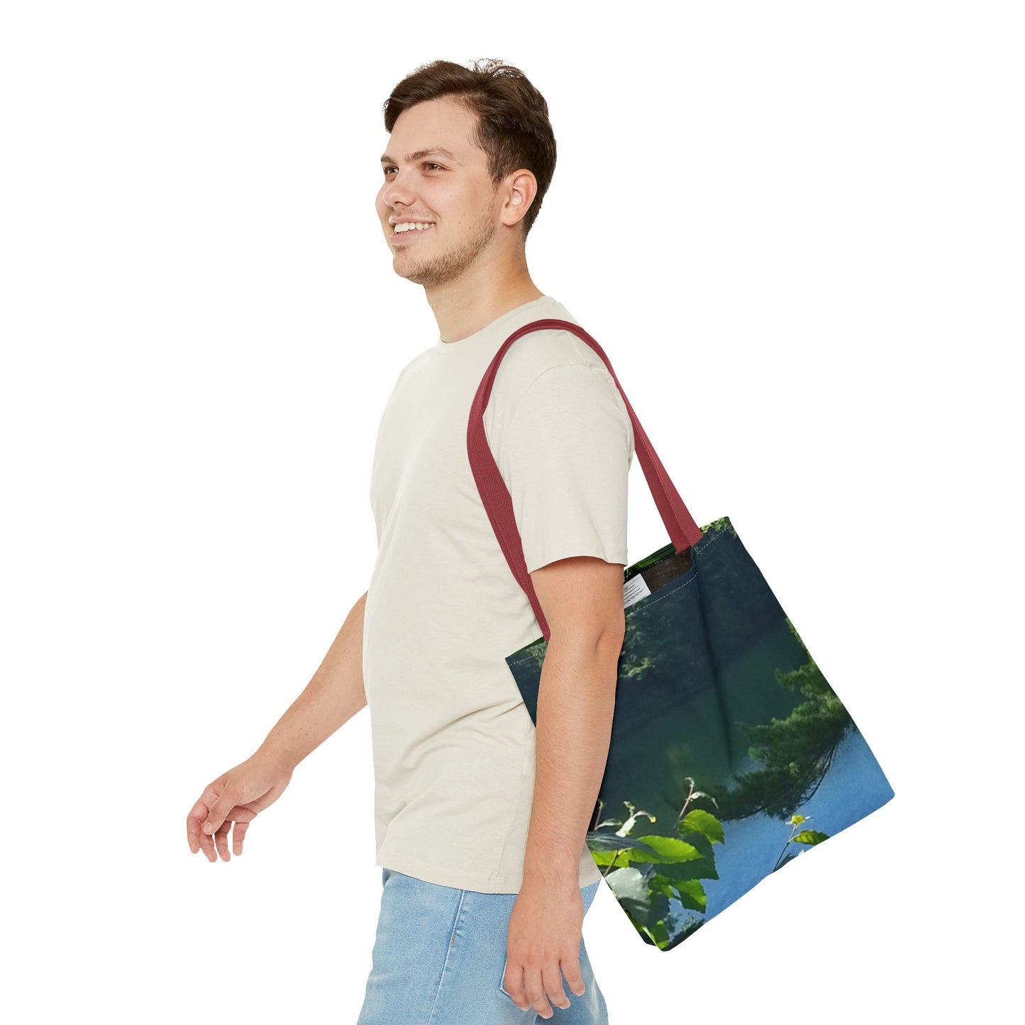 Tote Bag - Nature-inspired Looking Out at the Lake - Ideal for Outdoor Enthusiasts