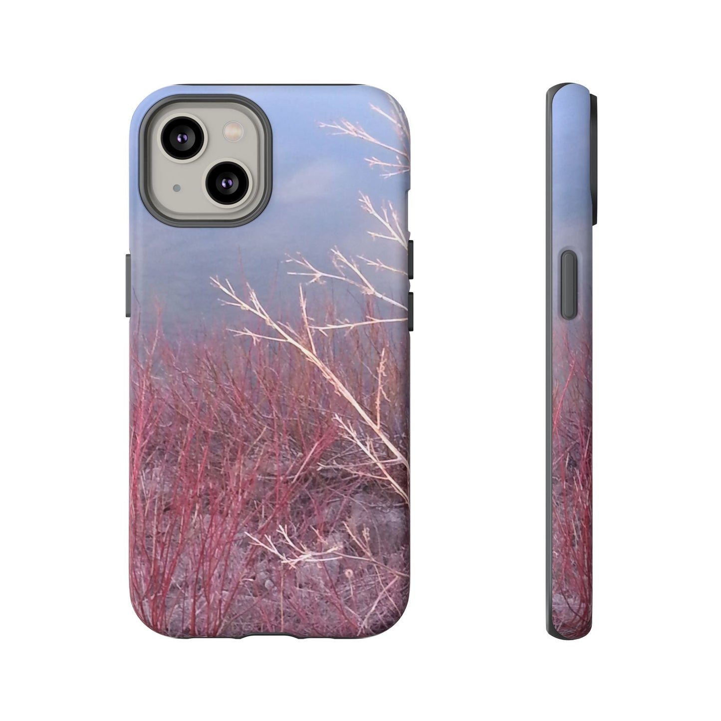 Phone Case - Nature-Inspired Winter Branches Coral Color