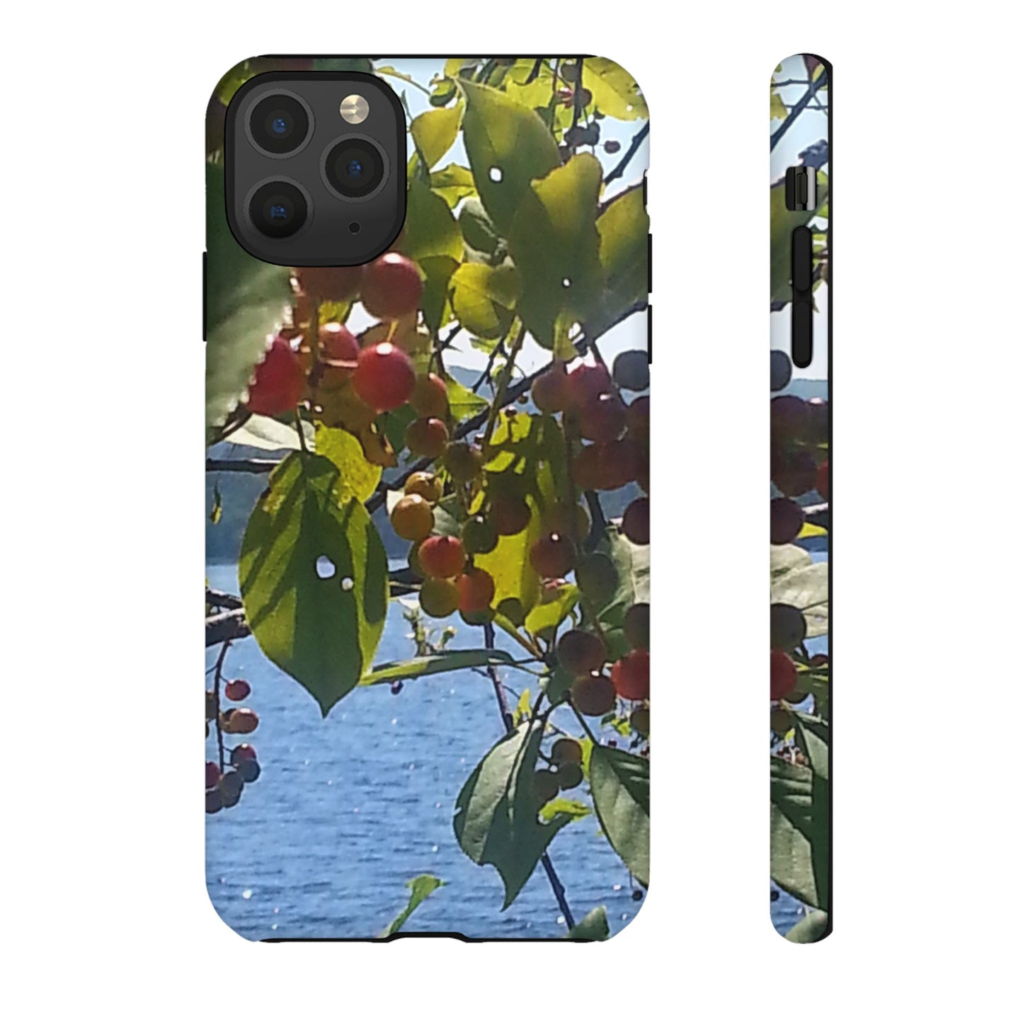 Phone Case - Nature-Inspired  - Vibrant Berry & Water Design