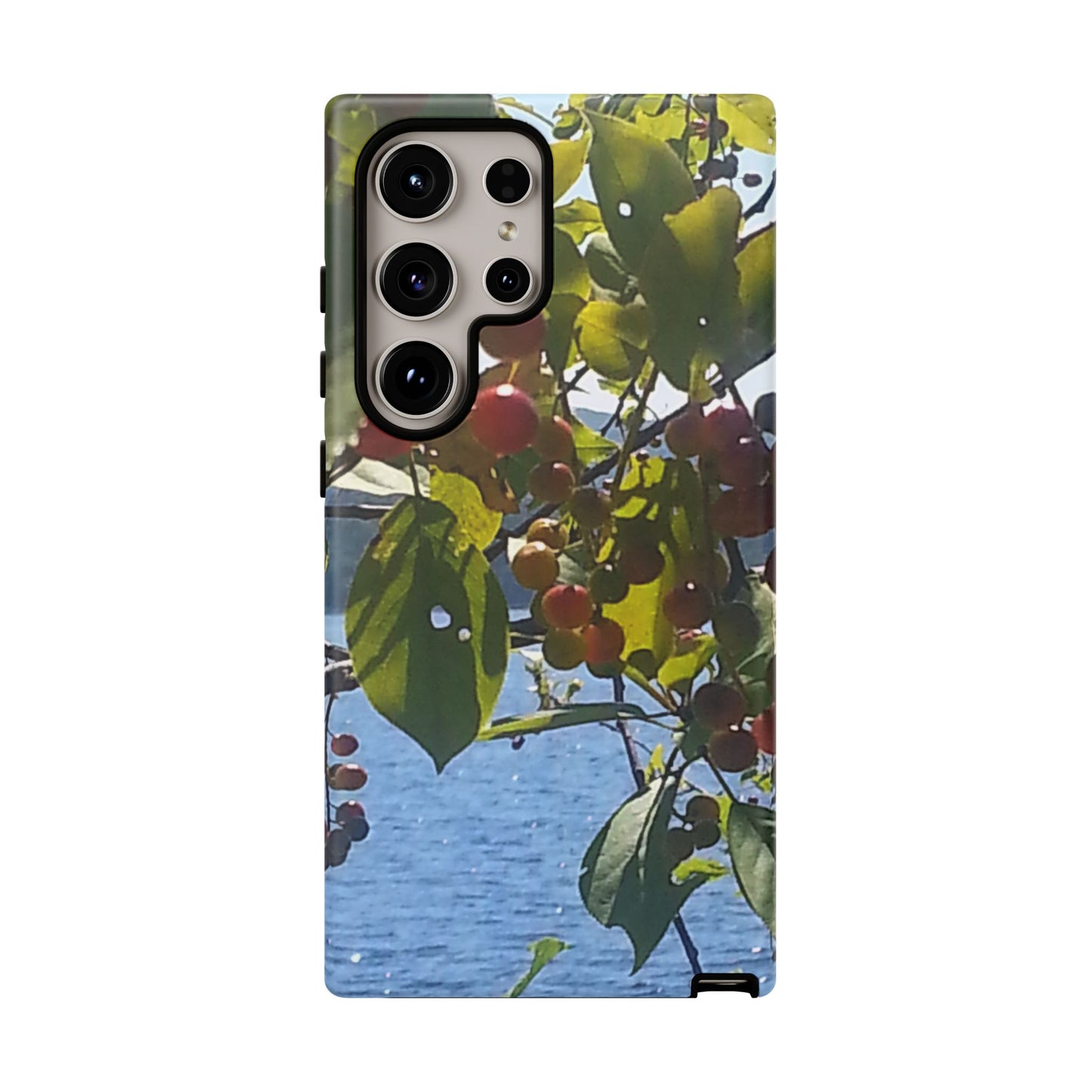 Phone Case - Nature-Inspired  - Vibrant Berry & Water Design