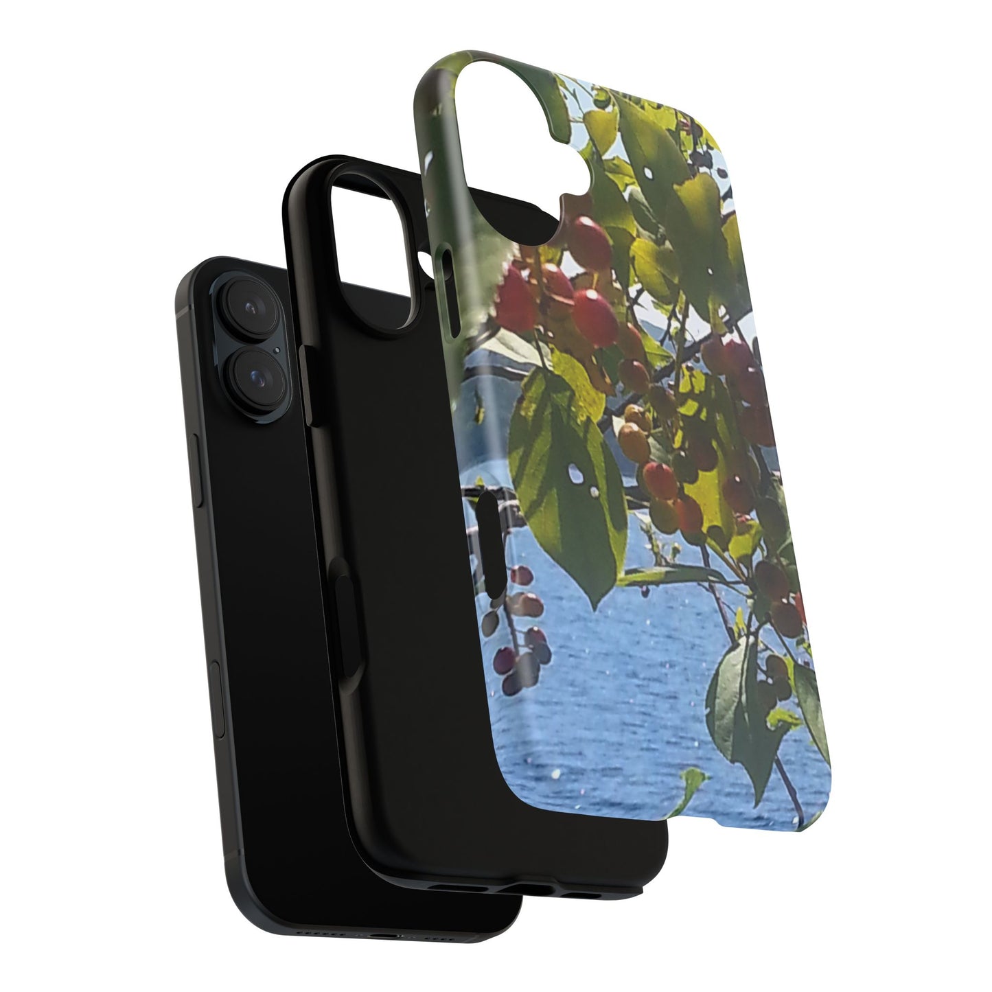 Phone Case - Nature-Inspired  - Vibrant Berry & Water Design