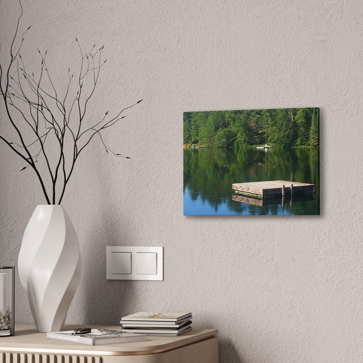 Canvas Print -Nature-Inspired  Tranquil Lakeside Reflection