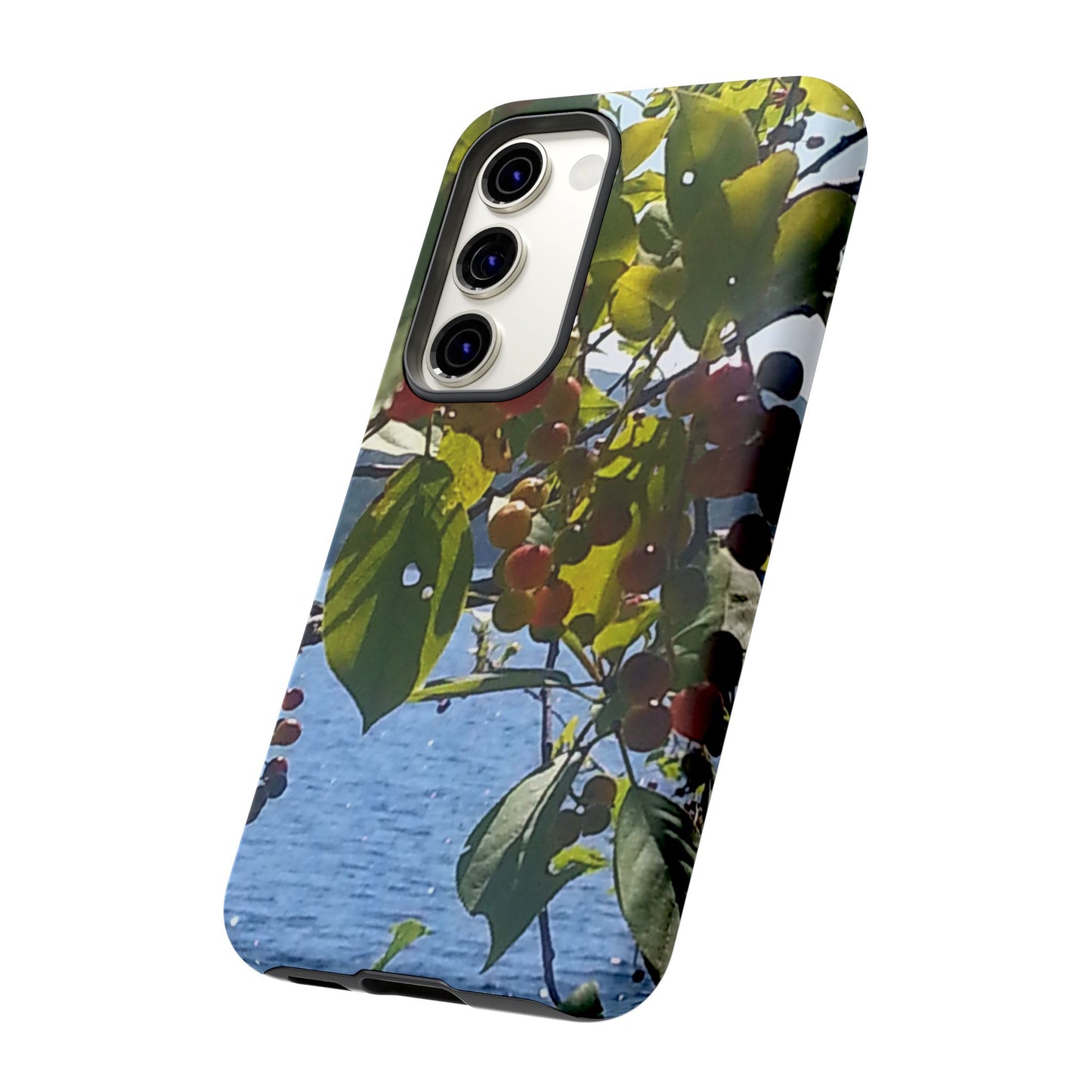 Phone Case - Nature-Inspired  - Vibrant Berry & Water Design