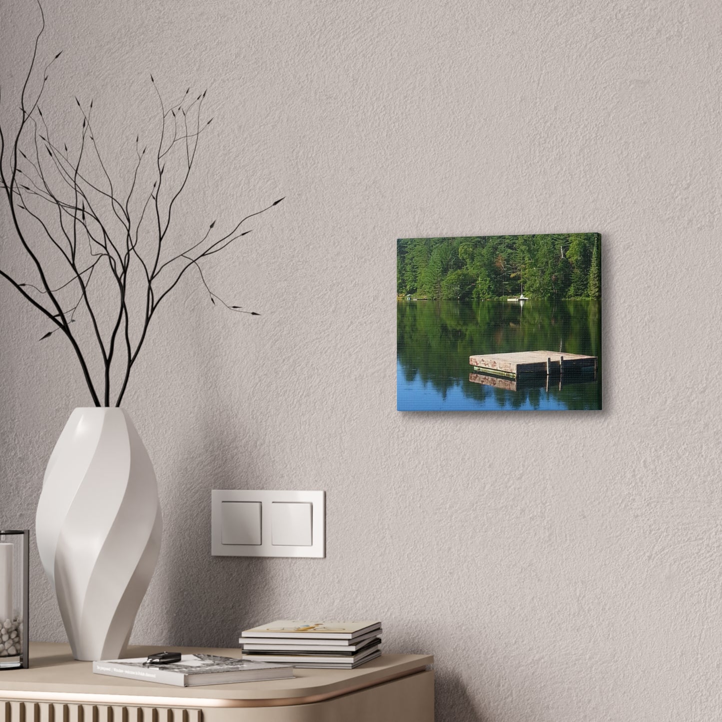 Canvas Print -Nature-Inspired  Tranquil Lakeside Reflection