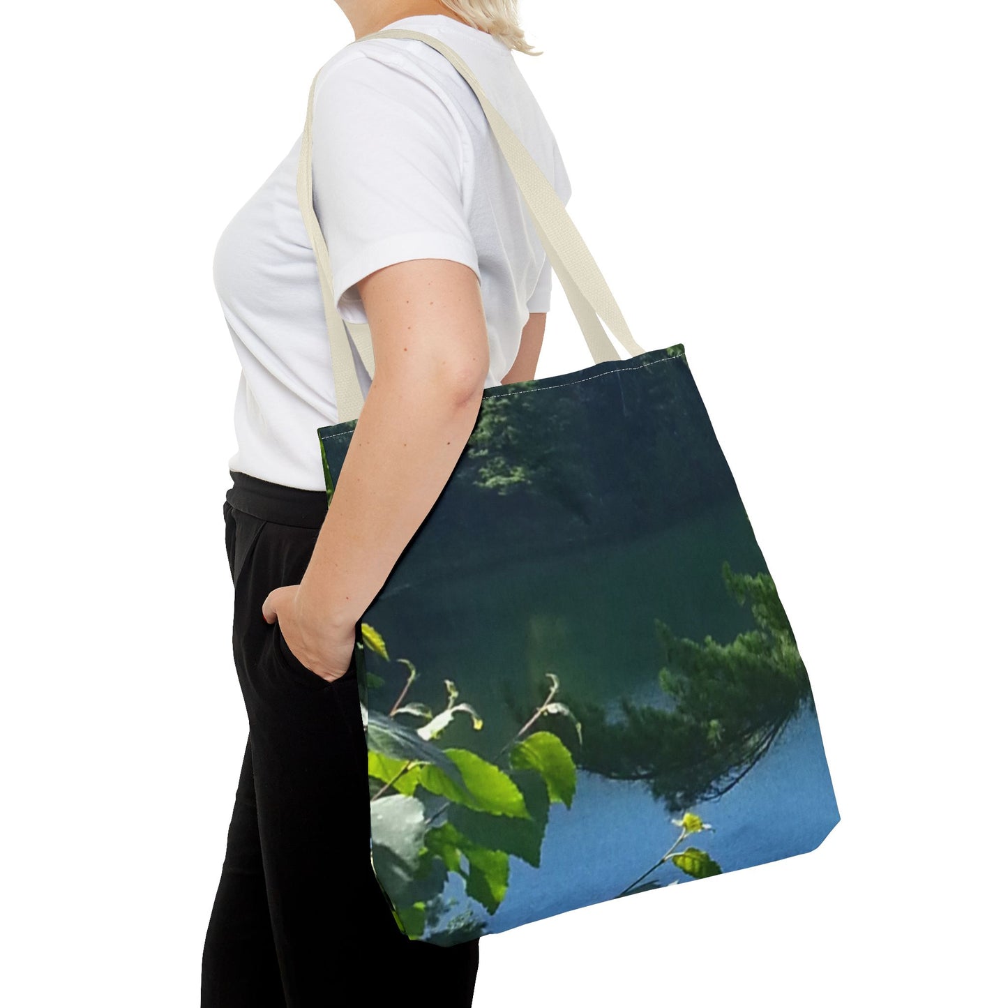 Tote Bag - Nature-inspired Looking Out at the Lake - Ideal for Outdoor Enthusiasts