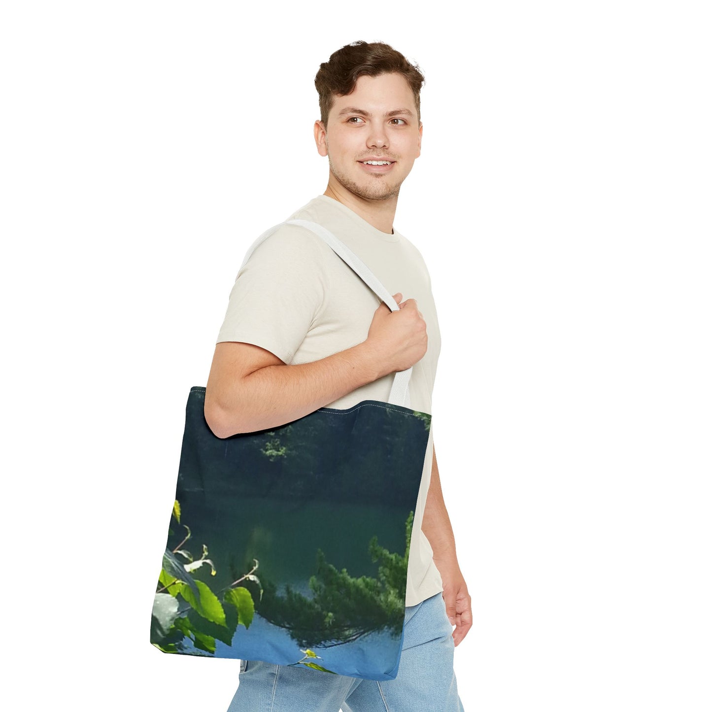 Tote Bag - Nature-inspired Looking Out at the Lake - Ideal for Outdoor Enthusiasts