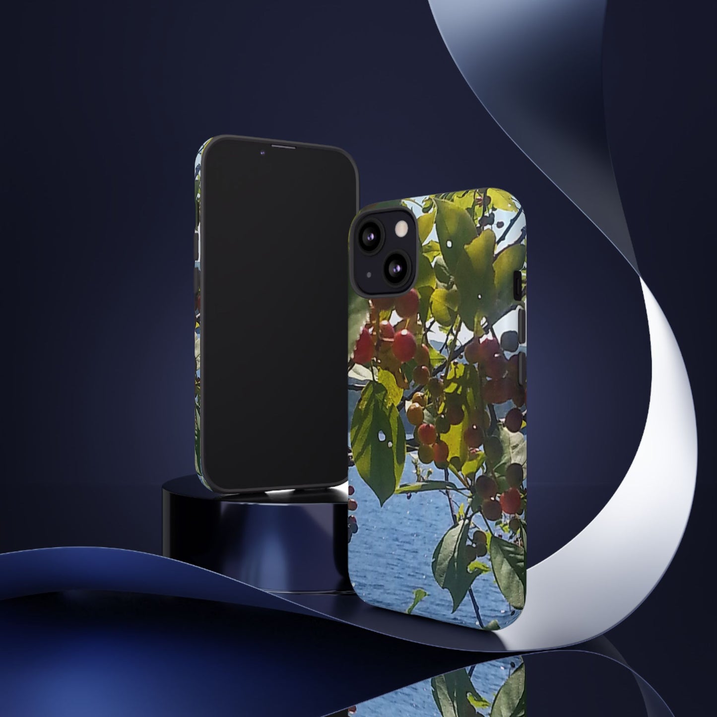 Phone Case - Nature-Inspired  - Vibrant Berry & Water Design