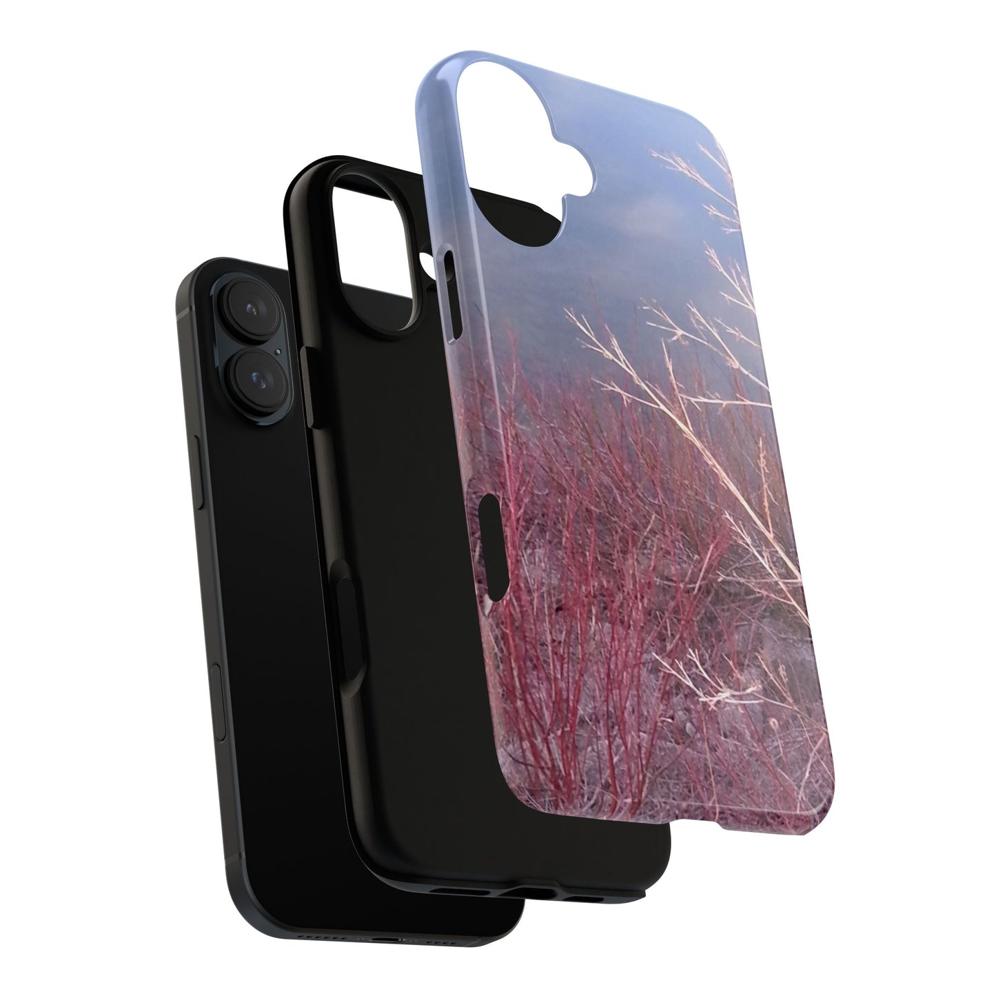 Phone Case - Nature-Inspired Winter Branches Coral Color