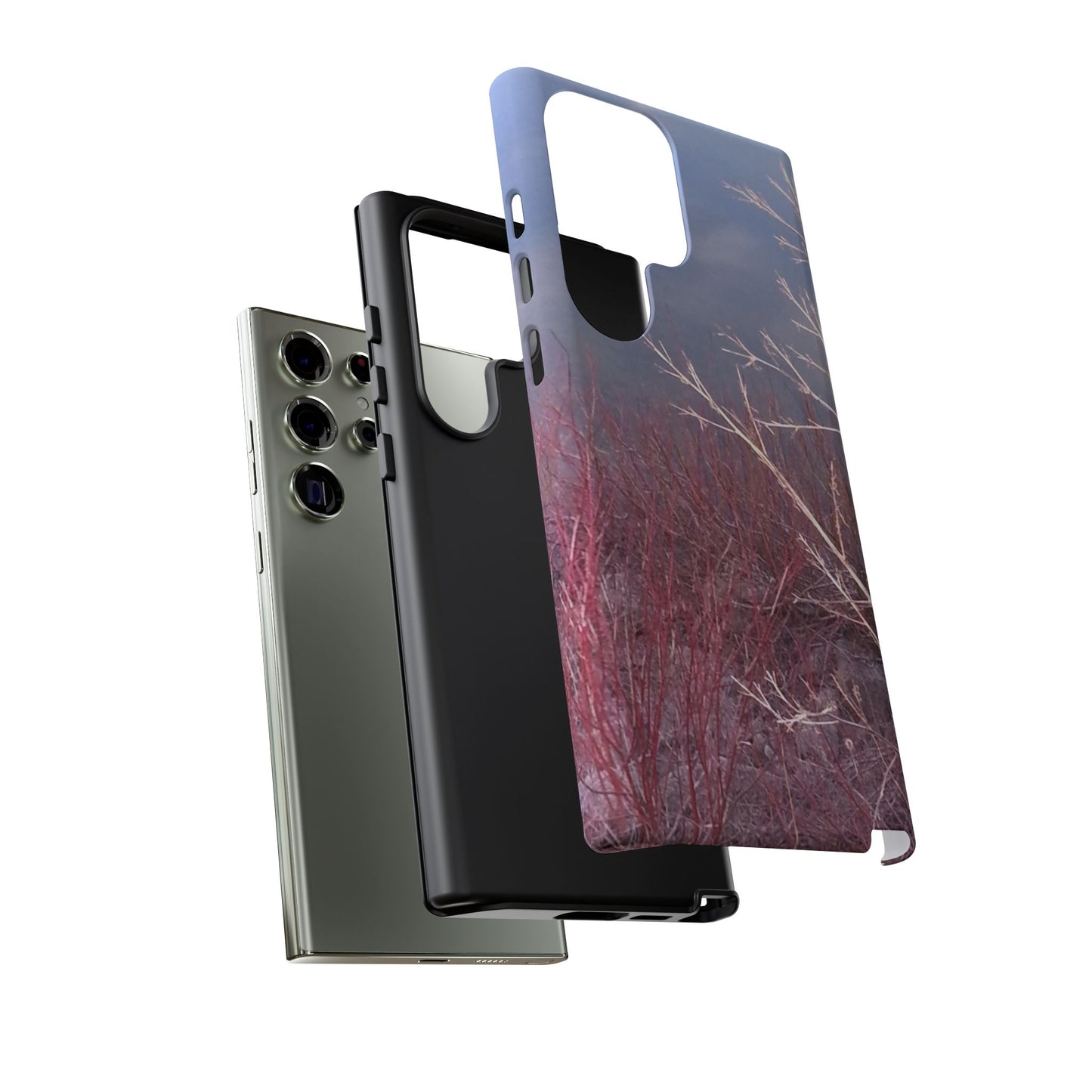 Phone Case - Nature-Inspired Winter Branches Coral Color