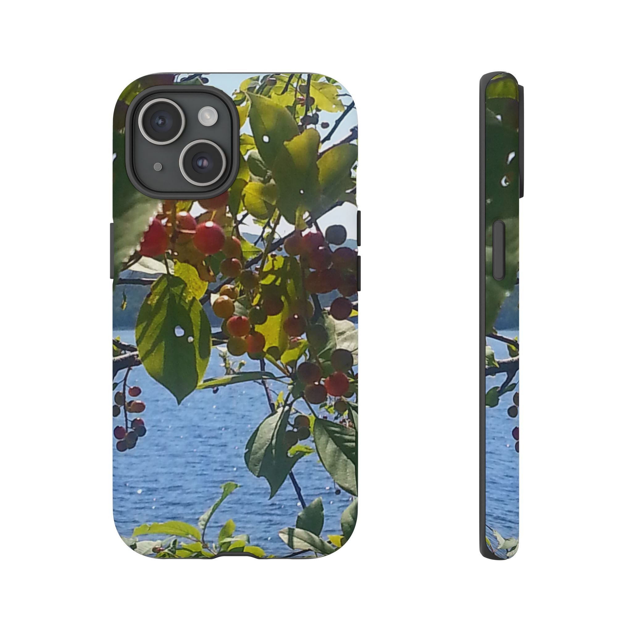 Crimson Pulse | Vibrant Crimson Berry Botanical Phone Case | The Flow Collection