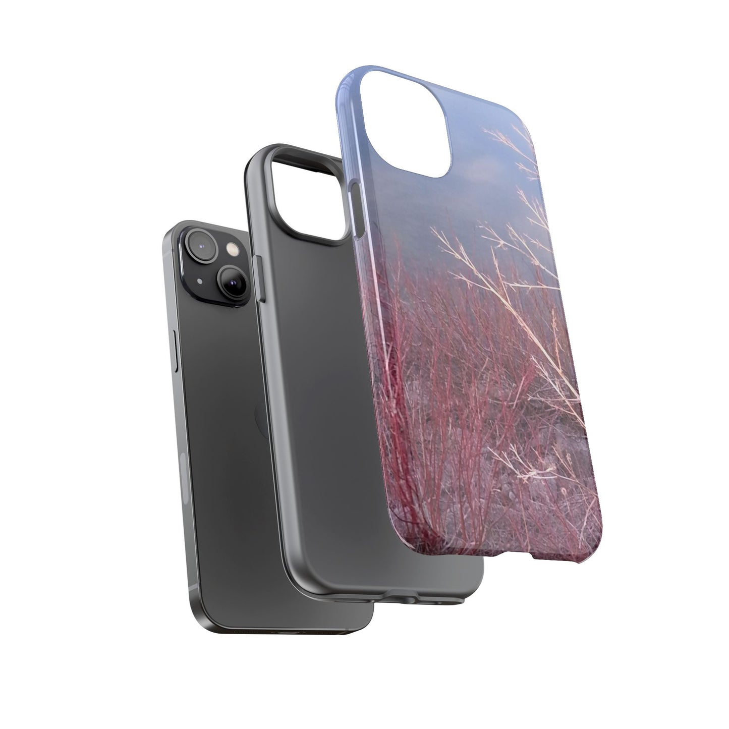 Phone Case - Nature-Inspired Winter Branches Coral Color