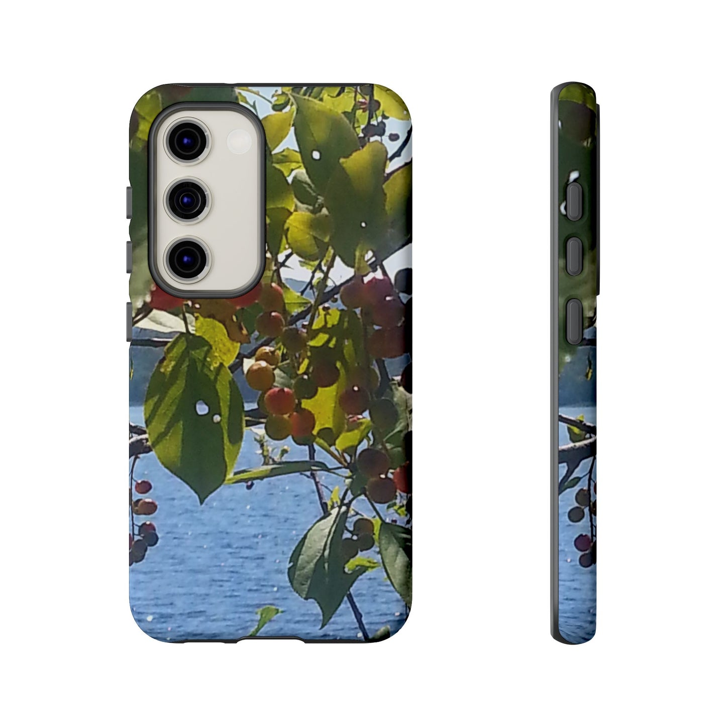 Phone Case - Nature-Inspired  - Vibrant Berry & Water Design