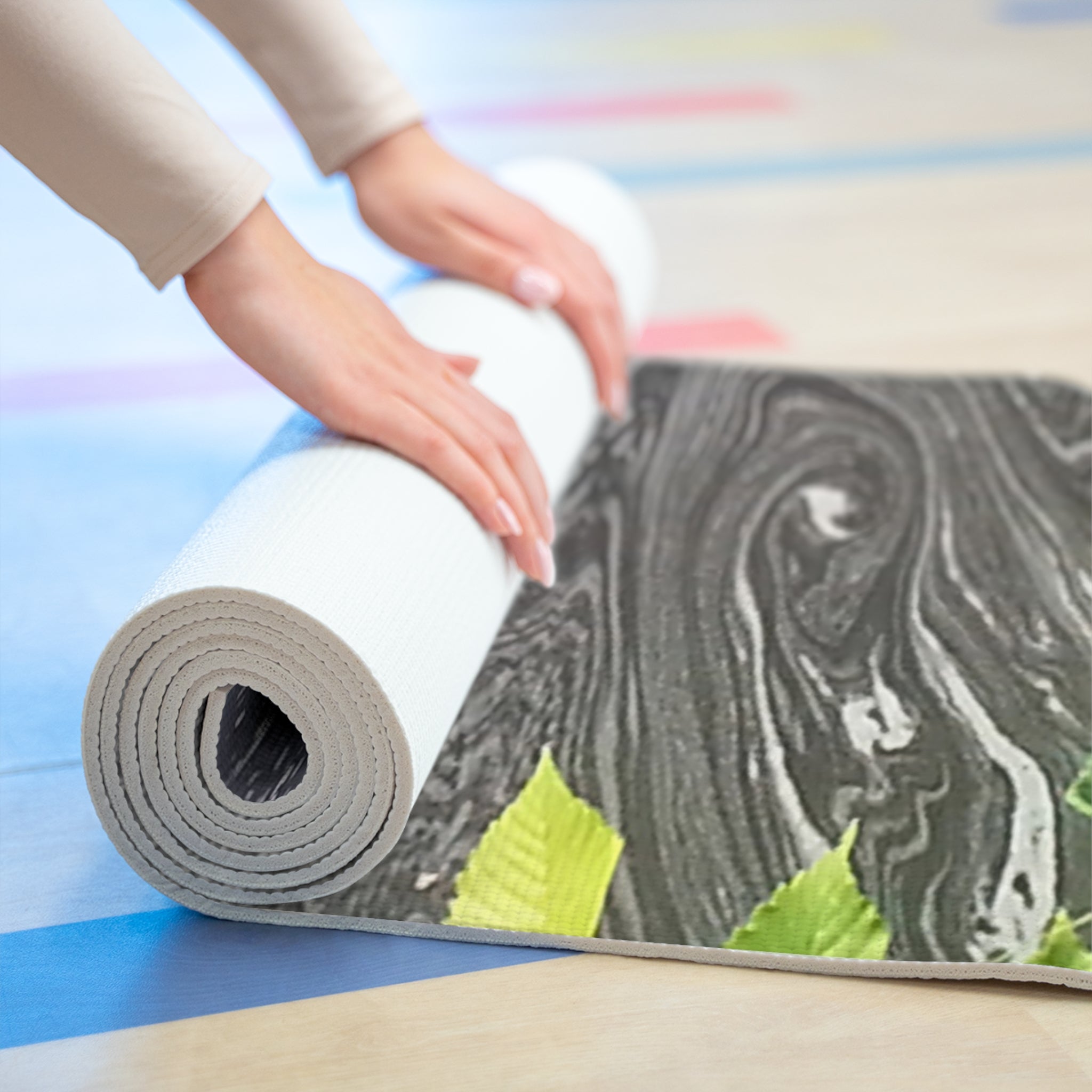 Grounded Flow | Inky Slate Drift Yoga Mat | The Rooted Collection