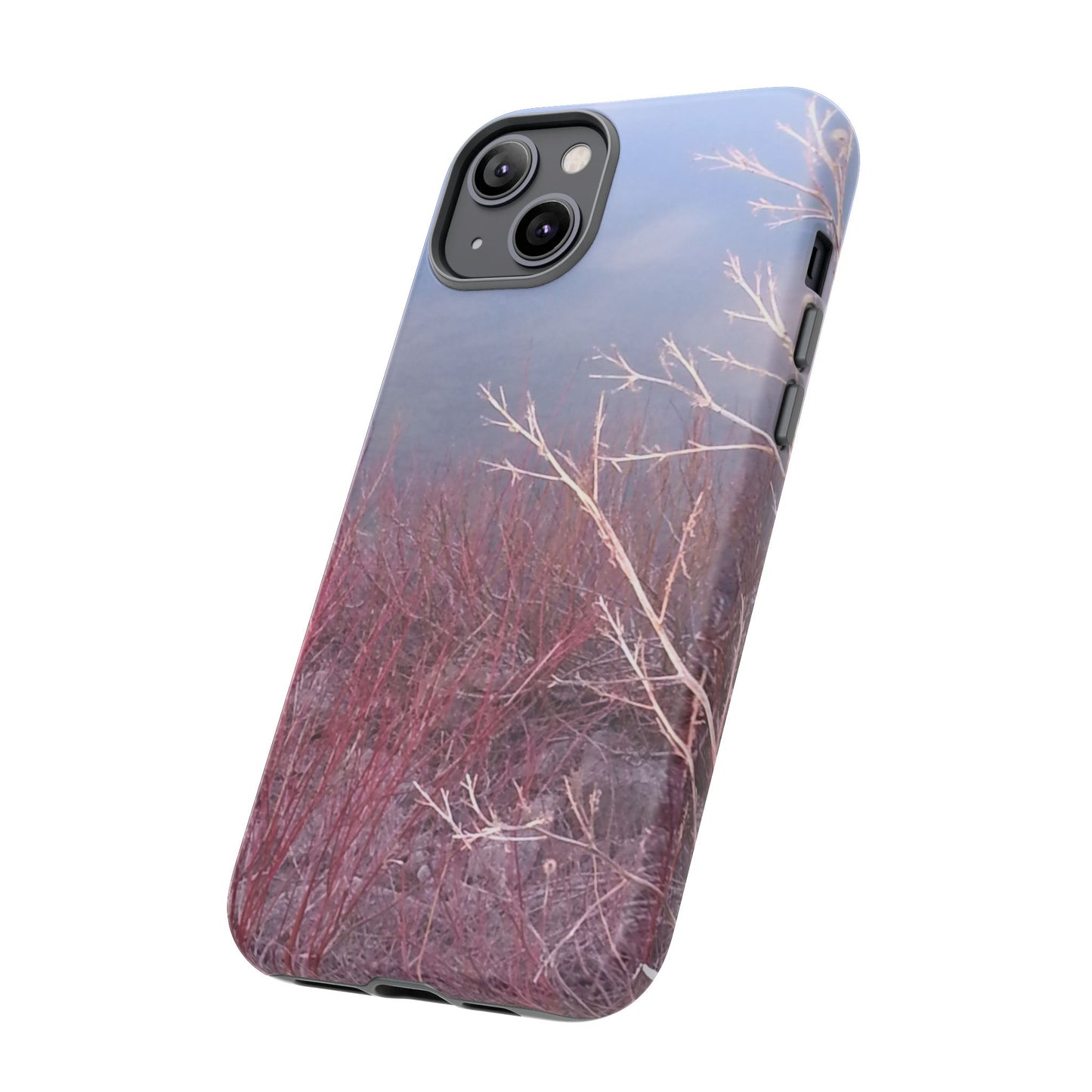 Phone Case - Nature-Inspired Winter Branches Coral Color