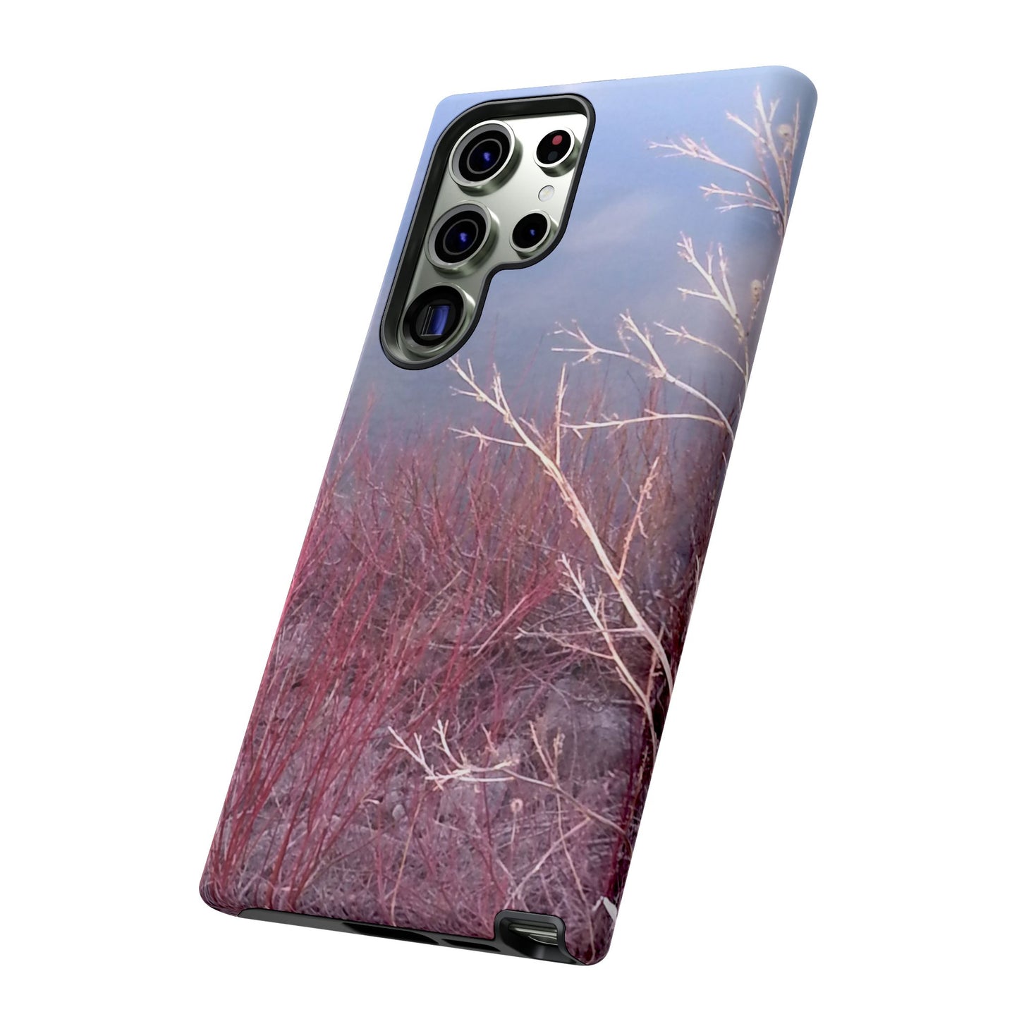 Phone Case - Nature-Inspired Winter Branches Coral Color