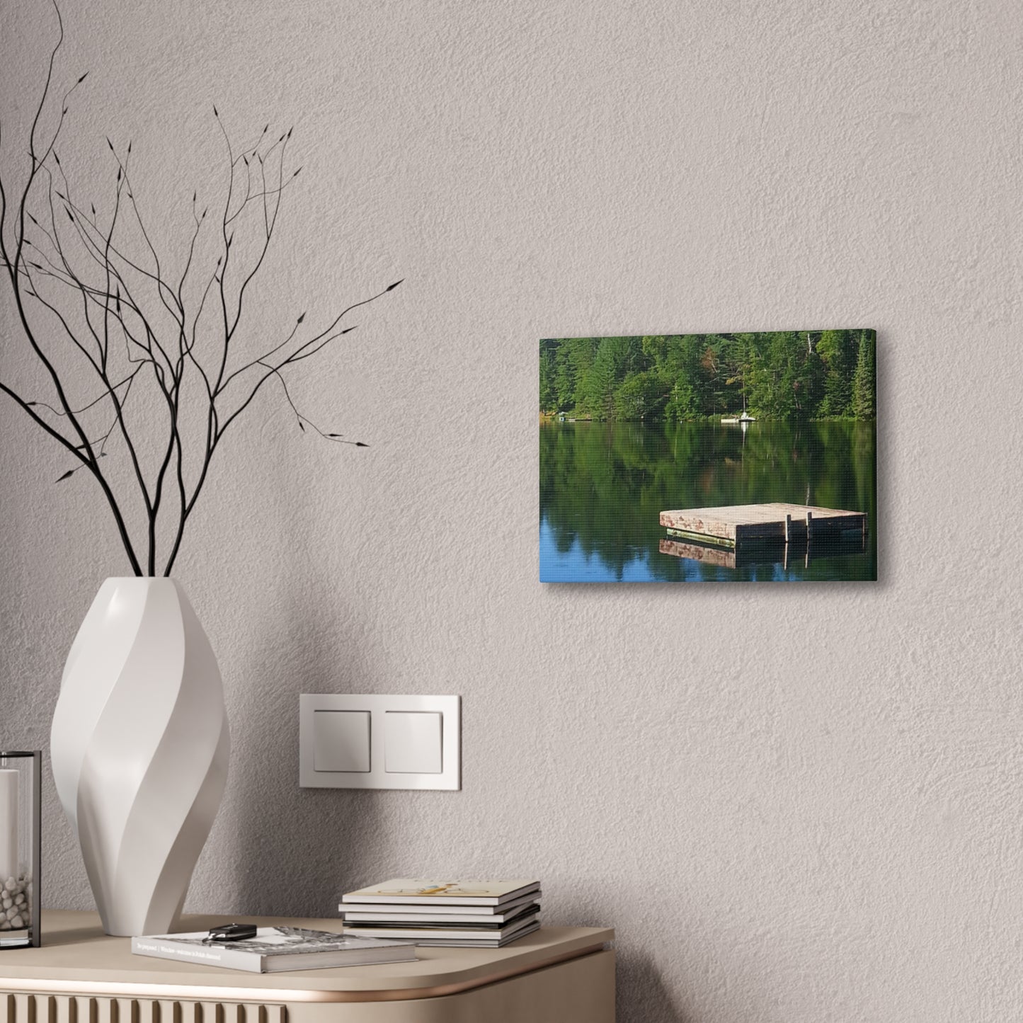 Canvas Print -Nature-Inspired  Tranquil Lakeside Reflection