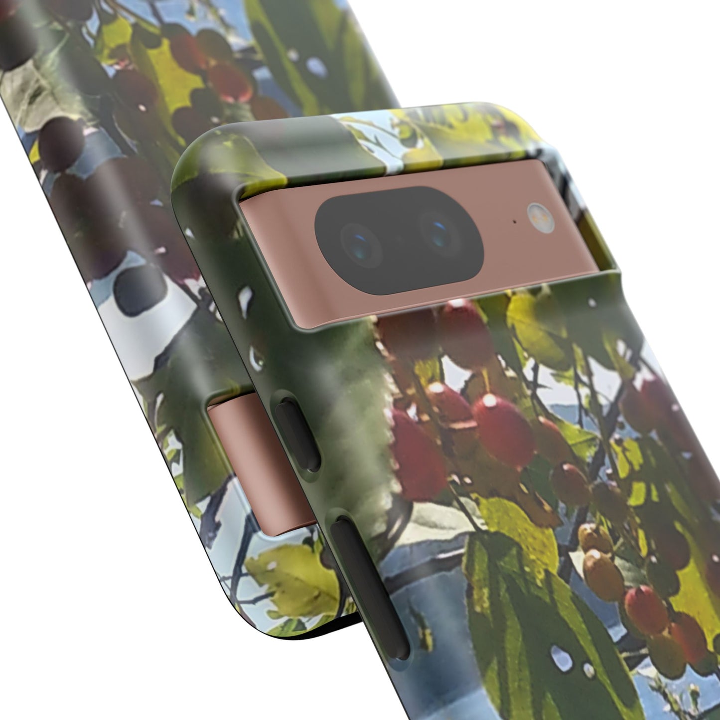 Phone Case - Nature-Inspired  - Vibrant Berry & Water Design