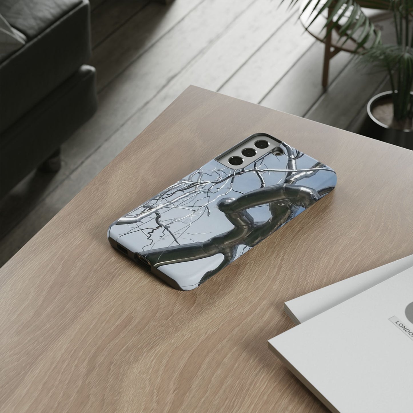 Phone Case - Durable Phone Protector with Bold Metal Nature-inspired Design