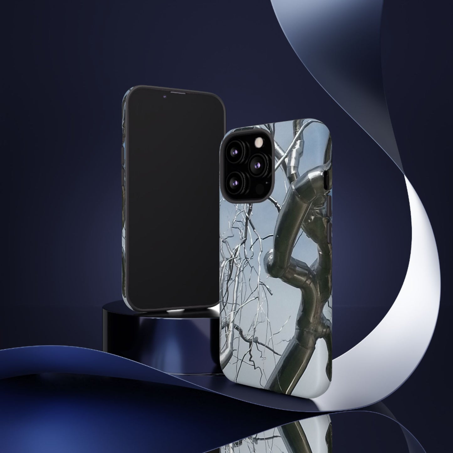 Phone Case - Durable Phone Protector with Bold Metal Nature-inspired Design