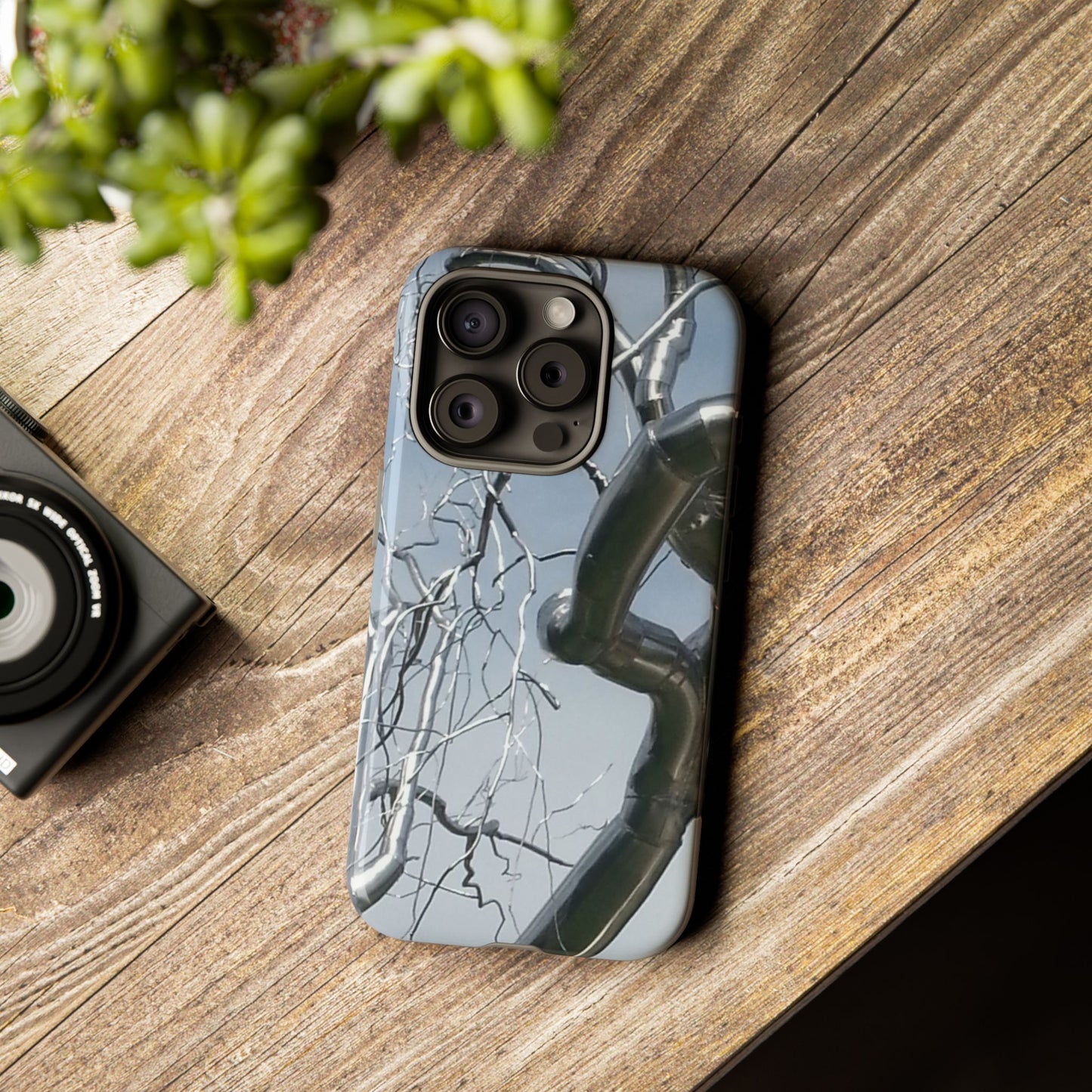 Phone Case - Durable Phone Protector with Bold Metal Nature-inspired Design