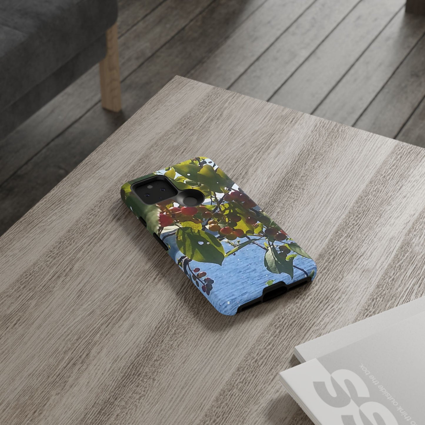 Phone Case - Nature-Inspired  - Vibrant Berry & Water Design