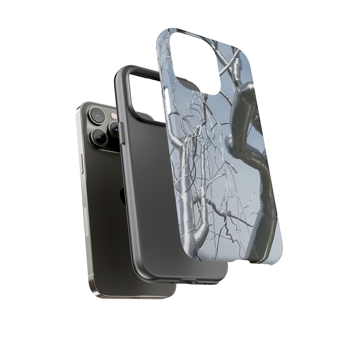 Phone Case - Durable Phone Protector with Bold Metal Nature-inspired Design