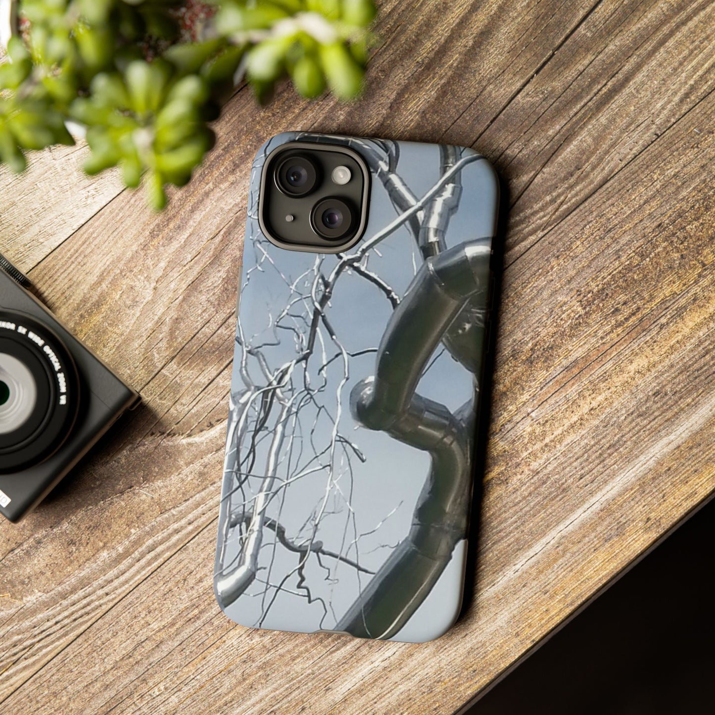 Phone Case - Durable Phone Protector with Bold Metal Nature-inspired Design