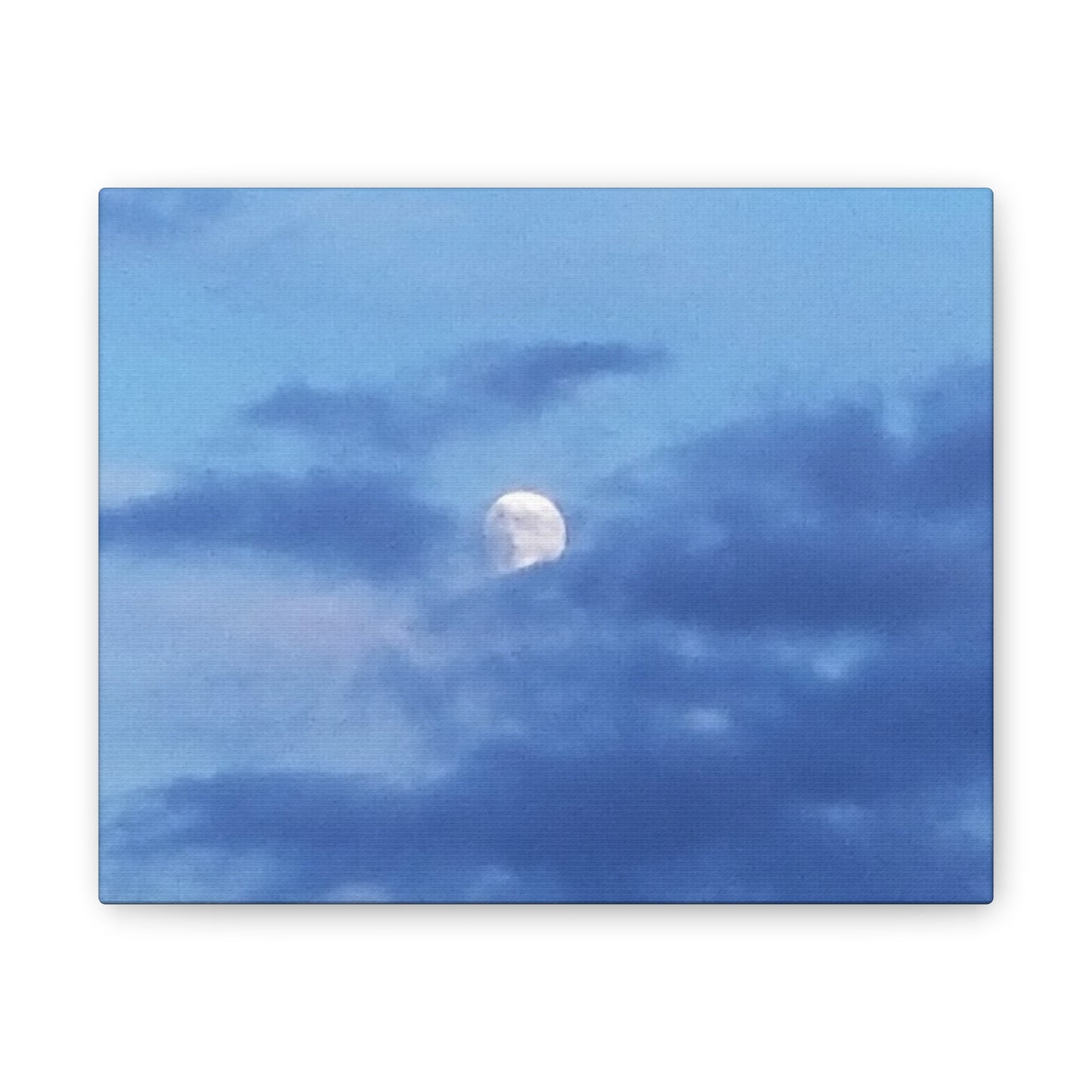 Canvas Art Print  Moonlit Sky- Serene Blue Wall Décor for Home