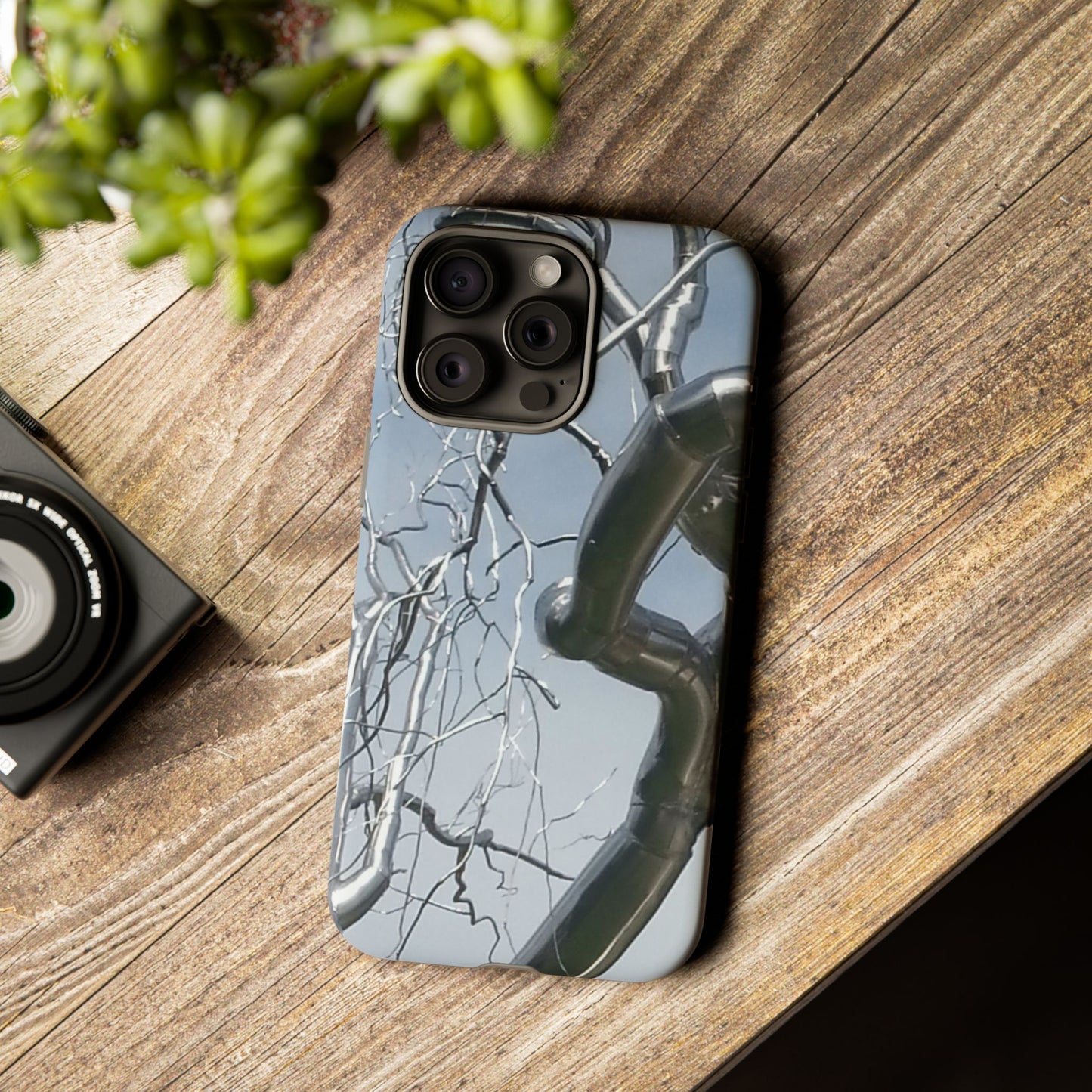 Phone Case - Durable Phone Protector with Bold Metal Nature-inspired Design