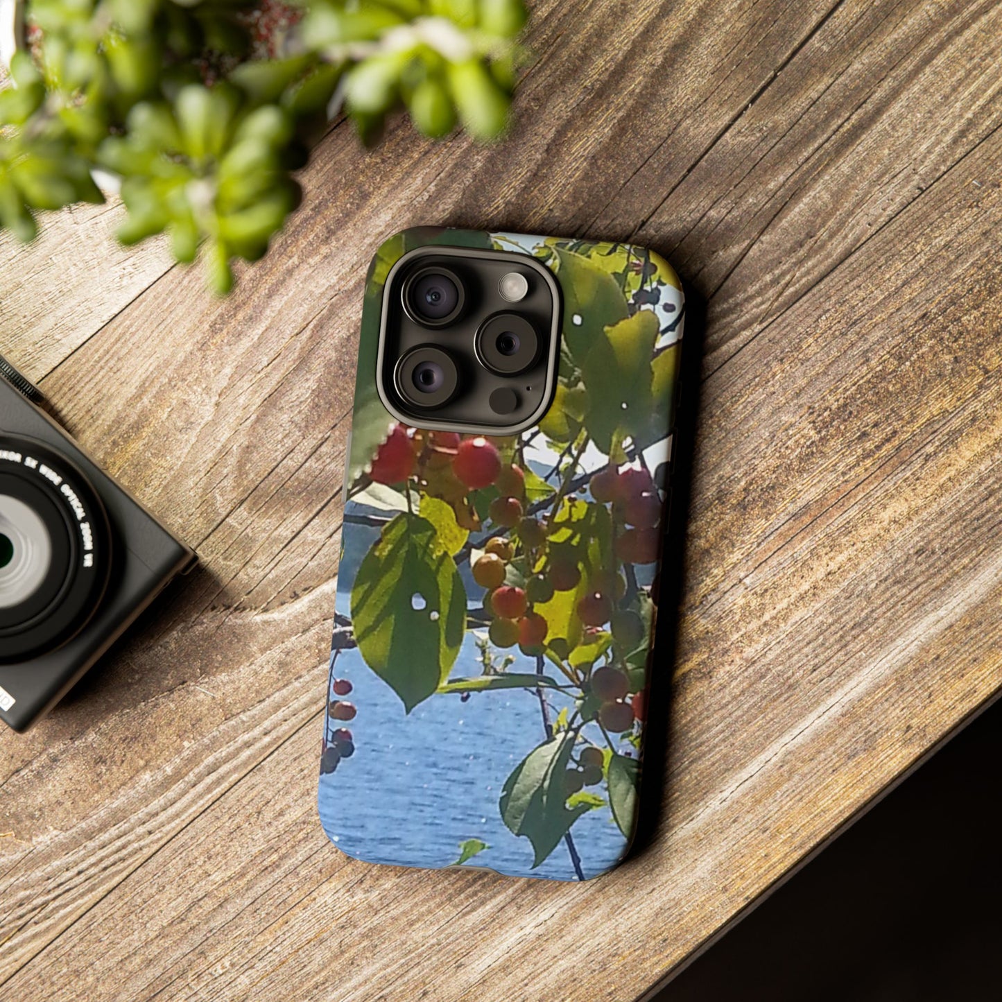 Phone Case - Nature-Inspired  - Vibrant Berry & Water Design