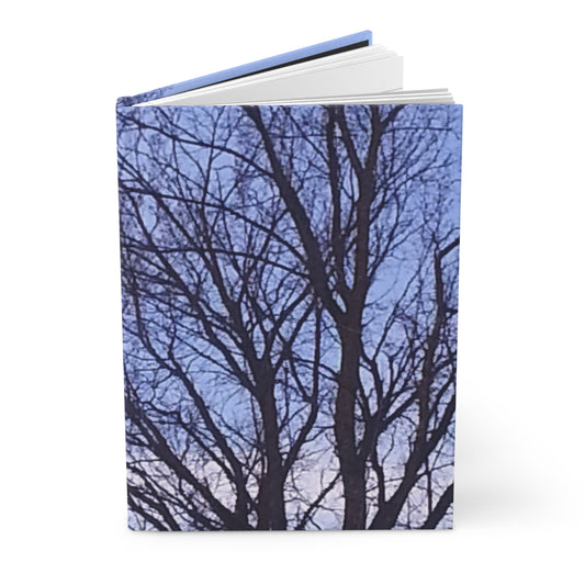 Hardcover Journal - Tree Silhouette against Blue Sky