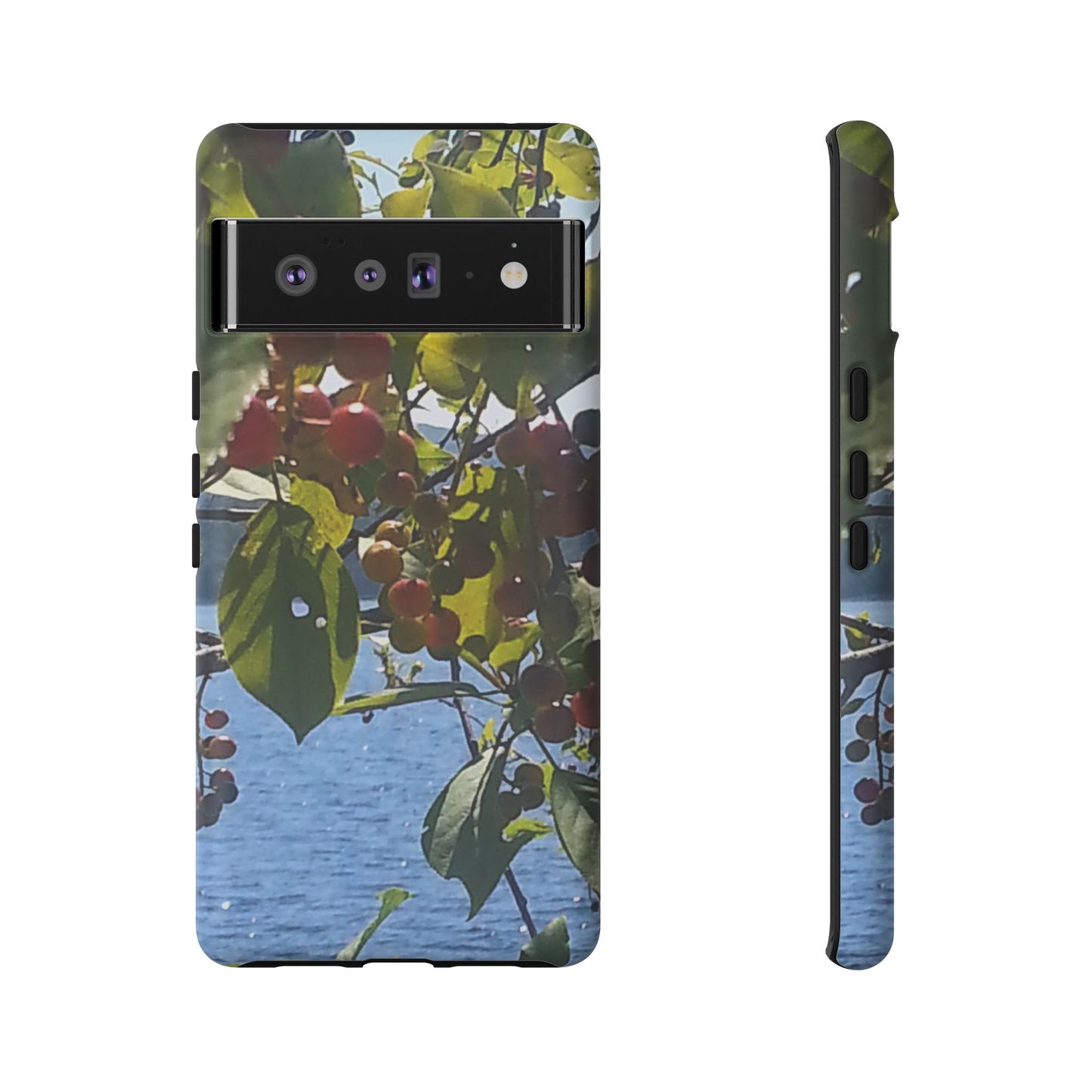 Phone Case - Nature-Inspired  - Vibrant Berry & Water Design