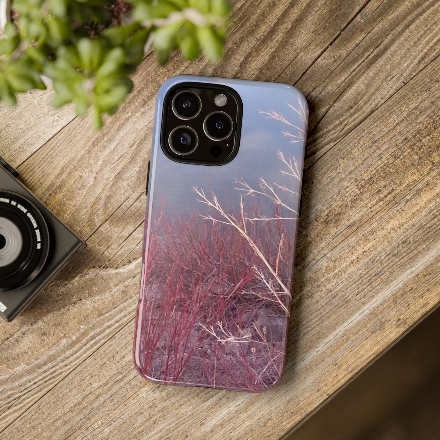 Phone Case - Nature-Inspired Winter Branches Coral Color