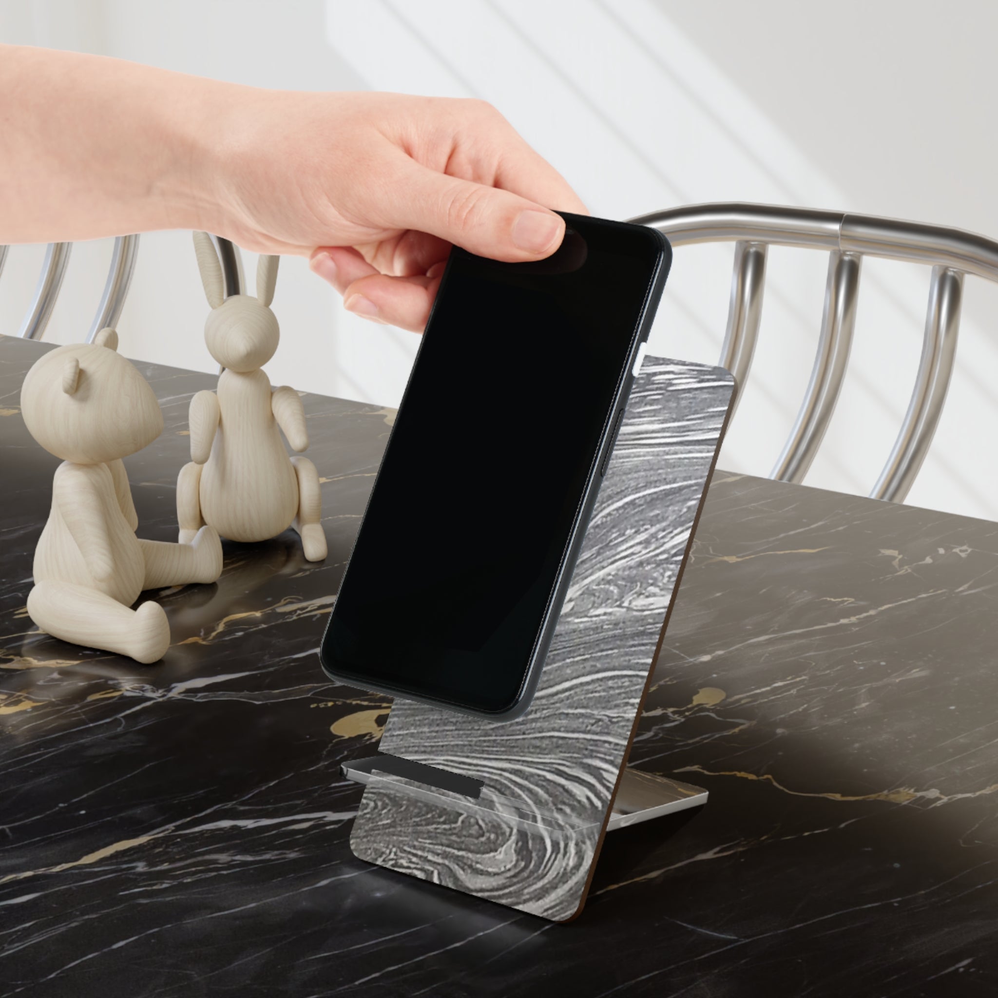 Grounded Texture | Sculpted Mineral Swirl Phone Stand | The Inspiration Collection