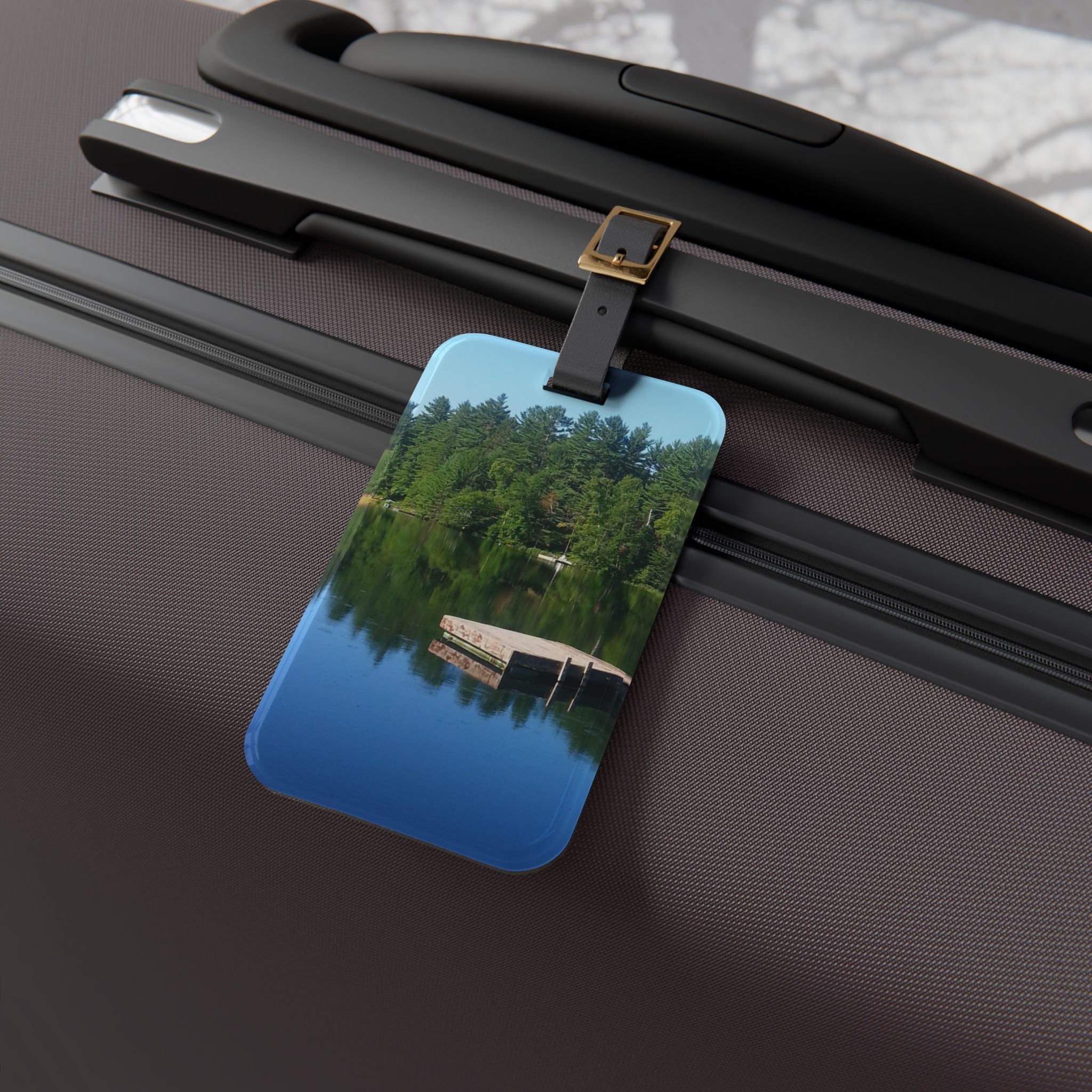 Lakeside Respite | Soft Mist Reflection Luggage Tag | The Nurture Collection