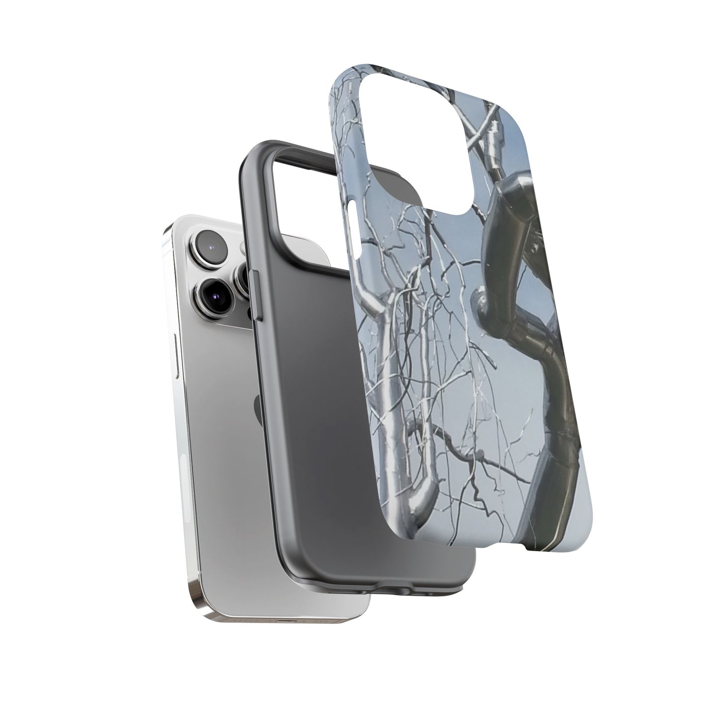 Phone Case - Durable Phone Protector with Bold Metal Nature-inspired Design