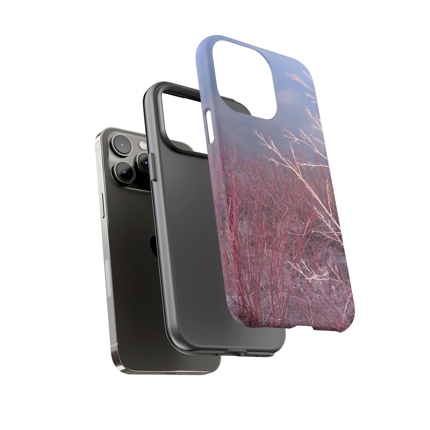 Phone Case - Nature-Inspired Winter Branches Coral Color